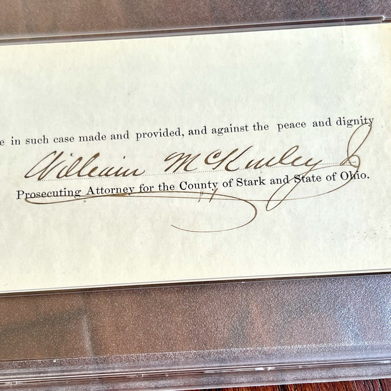 WILLIAM MCKINLEY * PSA/DNA Early Full Signature Autograph Signed As Lawyer Slab