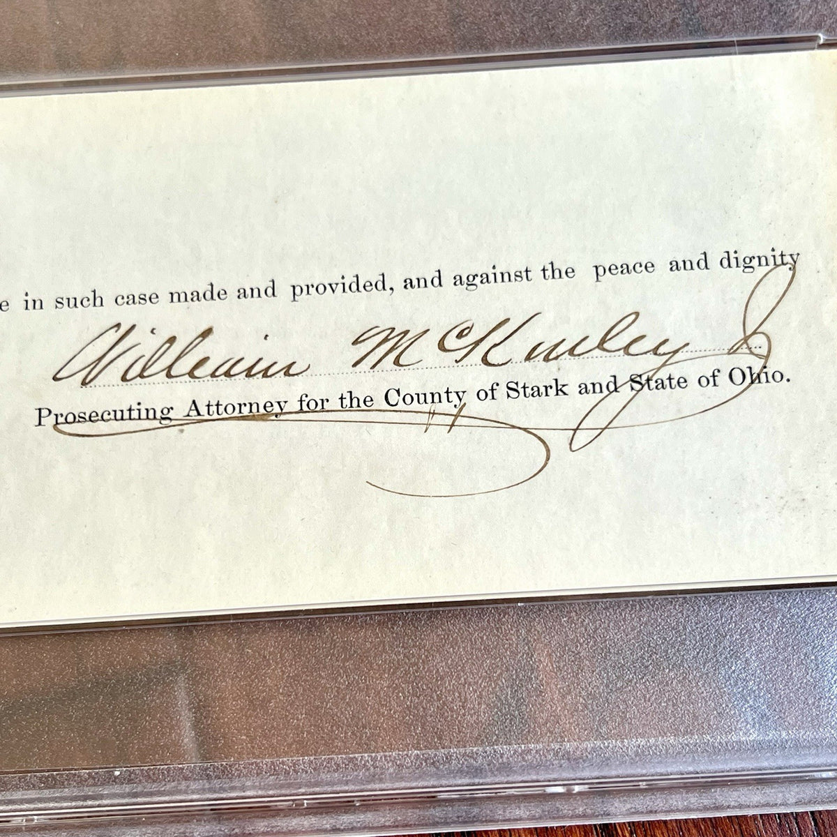 WILLIAM MCKINLEY * PSA/DNA Early Full Signature Autograph Signed As Lawyer Slab