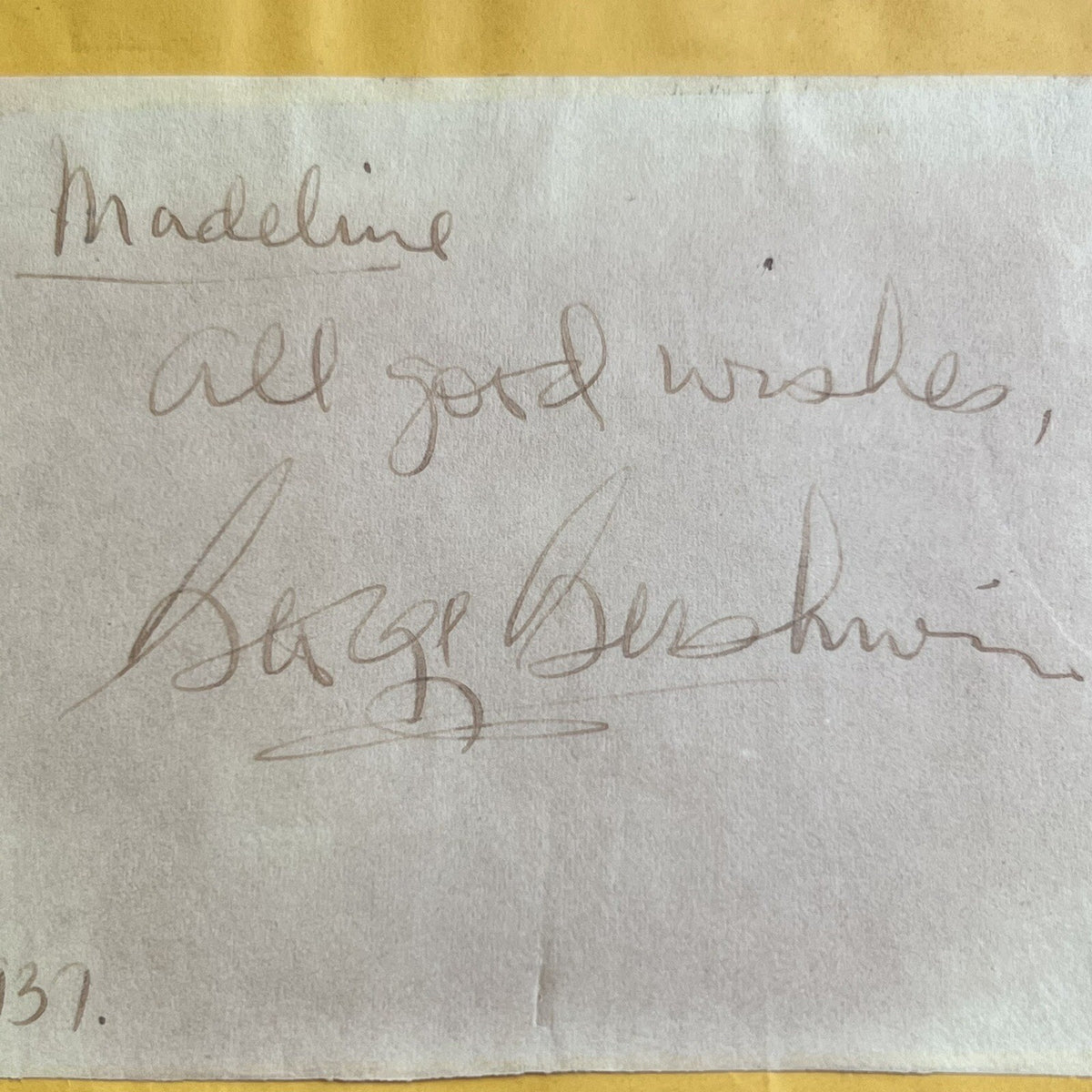 GEORGE GERSHWIN * PSA/DNA * Autograph Card Signed 5 Months Before Death in 1937