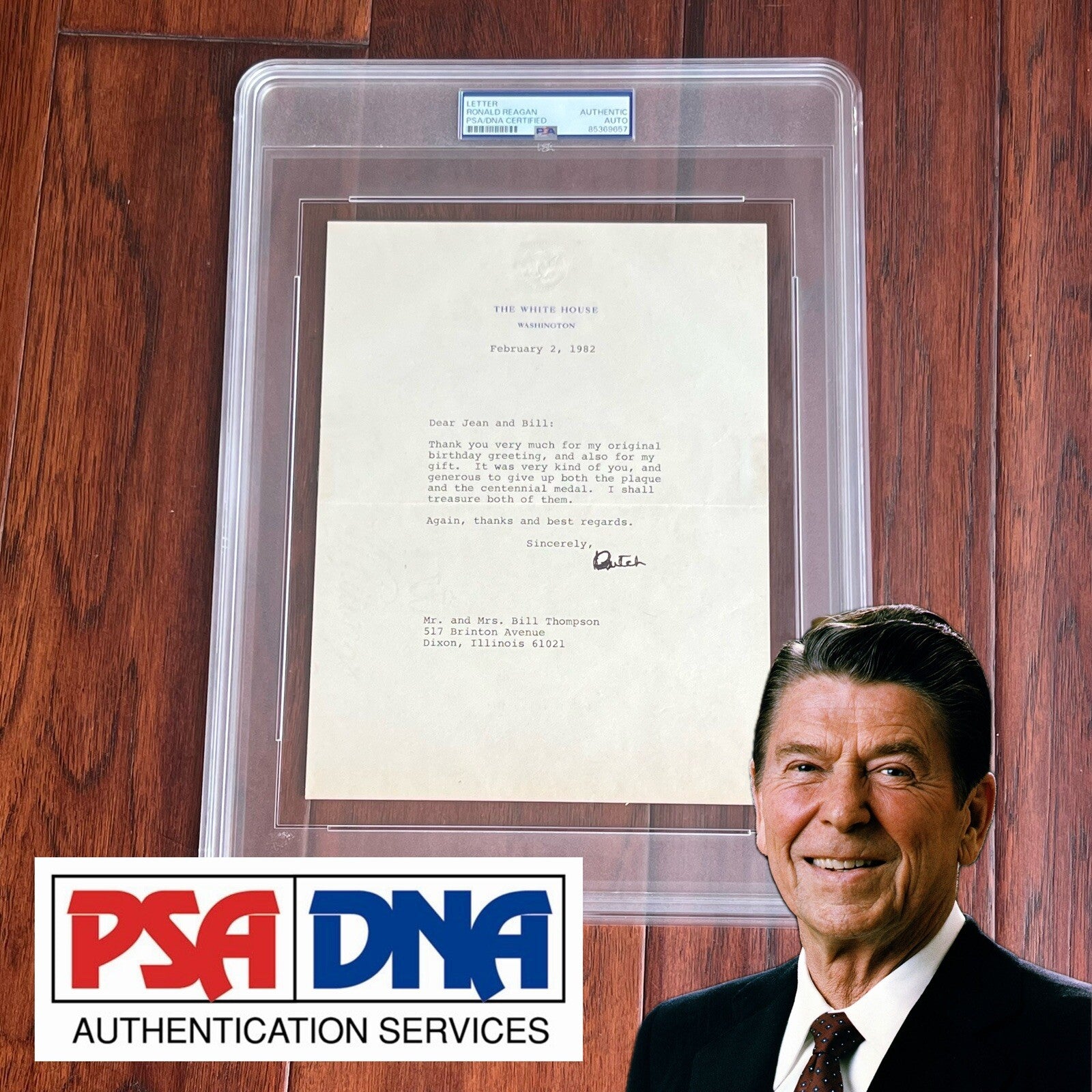 RONALD REAGAN * PSA * Autograph White House Letter Signed Dutch As President