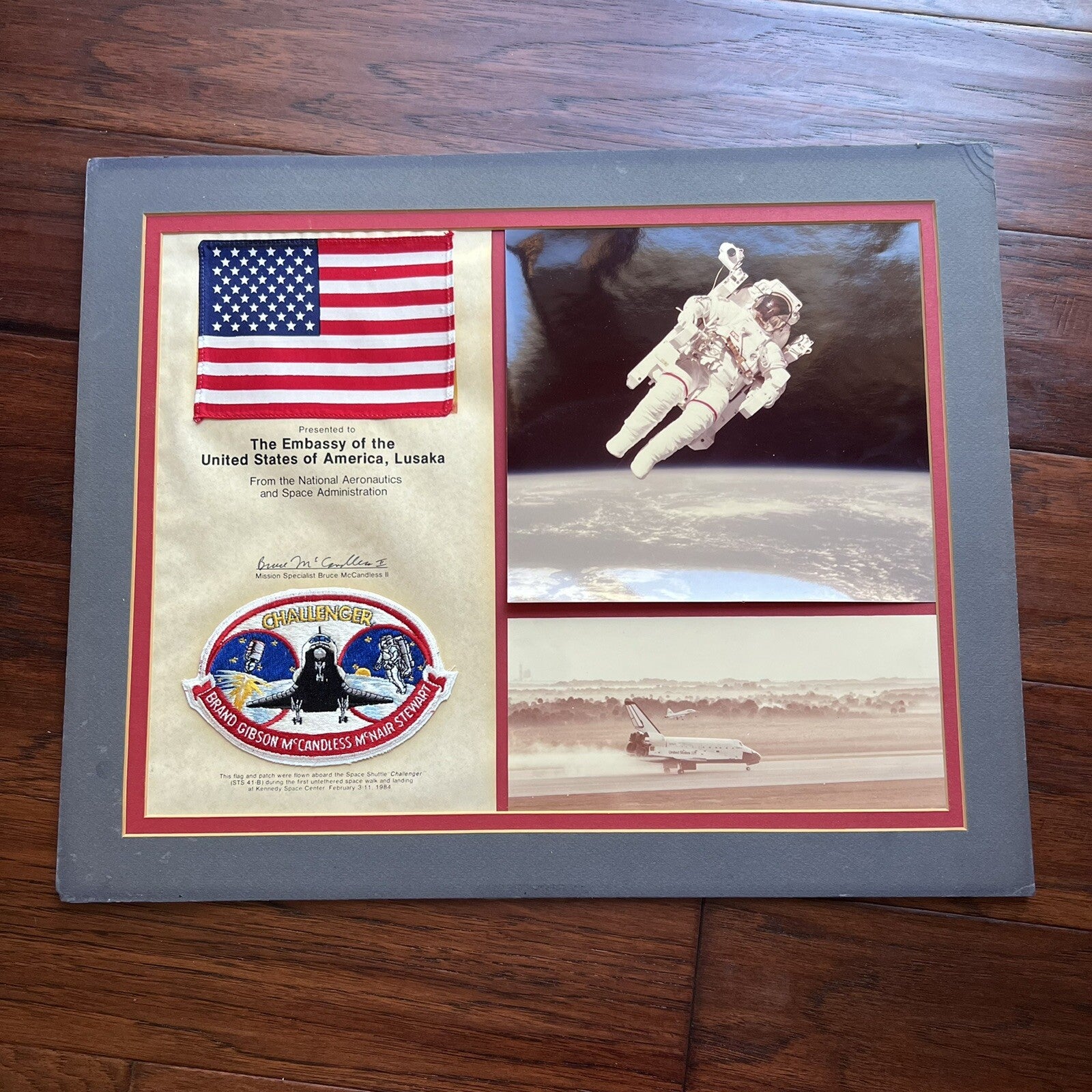 STS 41-B * JSA * Bruce McCandless Certified Flown Flag & Patch Autograph Signed