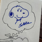 CHARLES M SCHULZ * PSA * Autograph SNOOPY Hand-Drawn MASHUP Signed + "B.C." Hart