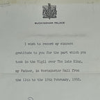 QUEEN ELIZABETH II * JSA * Autograph Letter DEATH OF HER FATHER Signed