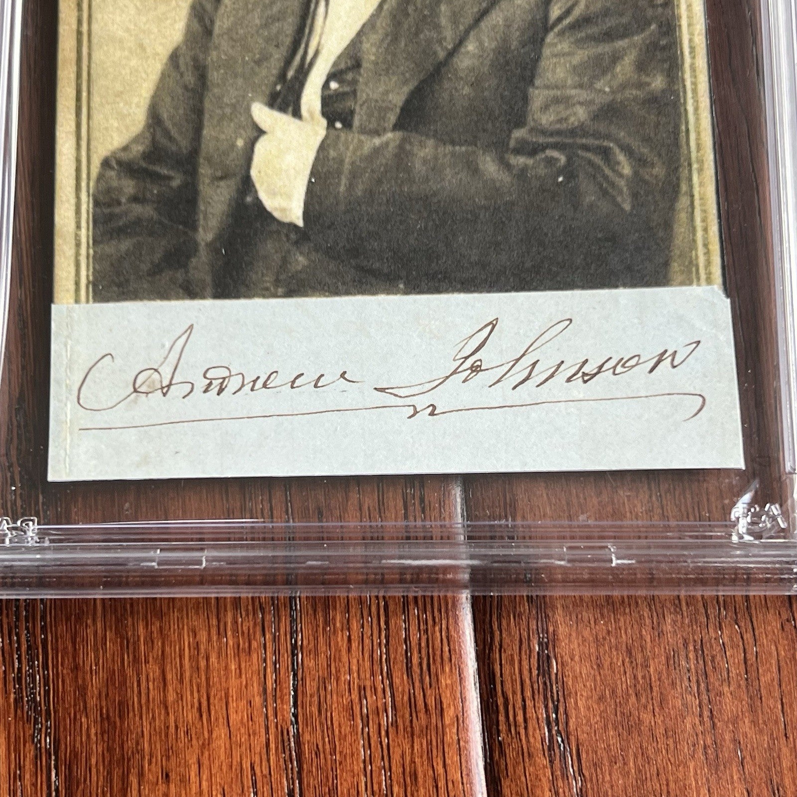ANDREW JOHNSON * PSA * Autograph Cut FULL Signature CDV Photo SIGNED