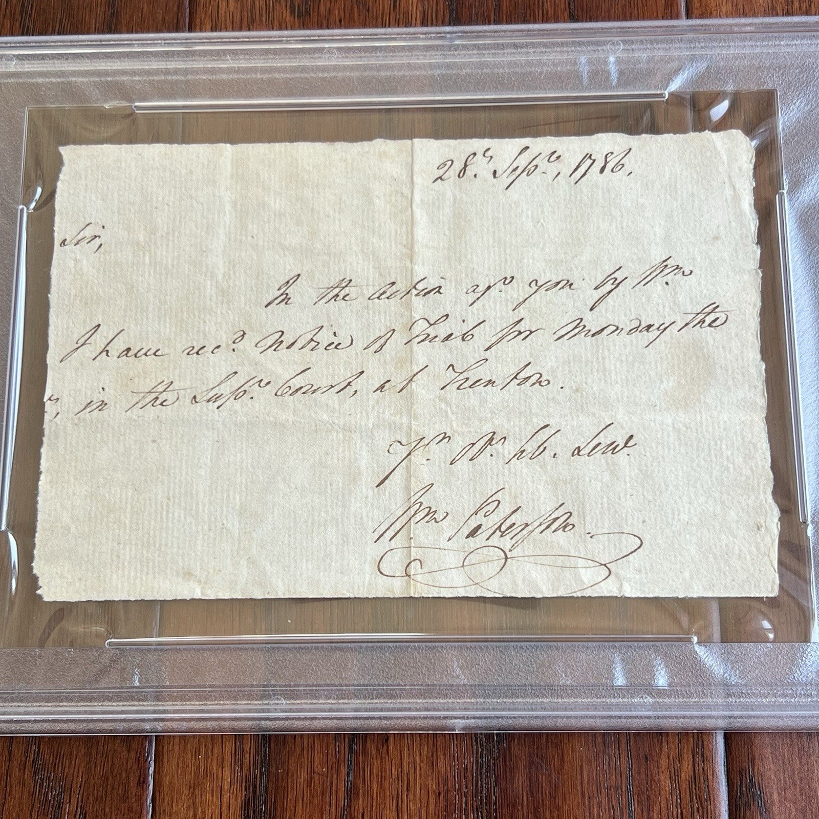 WILLIAM PATERSON * PSA * Handwritten Autograph LEGAL Note Signed * Constitution