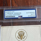 LYNDON B. JOHNSON * PSA/DNA * Autograph Bookplate Signed * LBJ President Seal