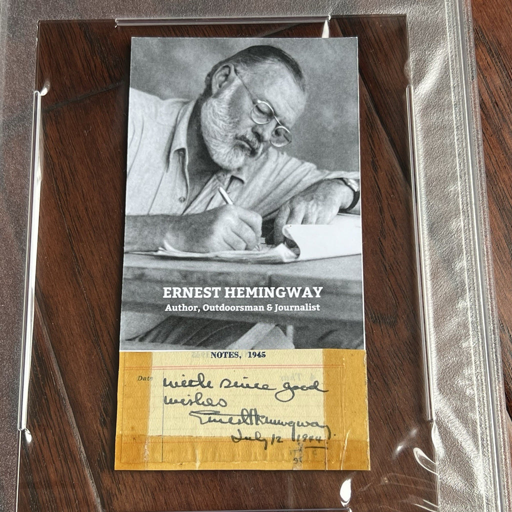 ERNEST HEMINGWAY  * PSA * Cut Autograph CUSTOM CARD Signed * 1944