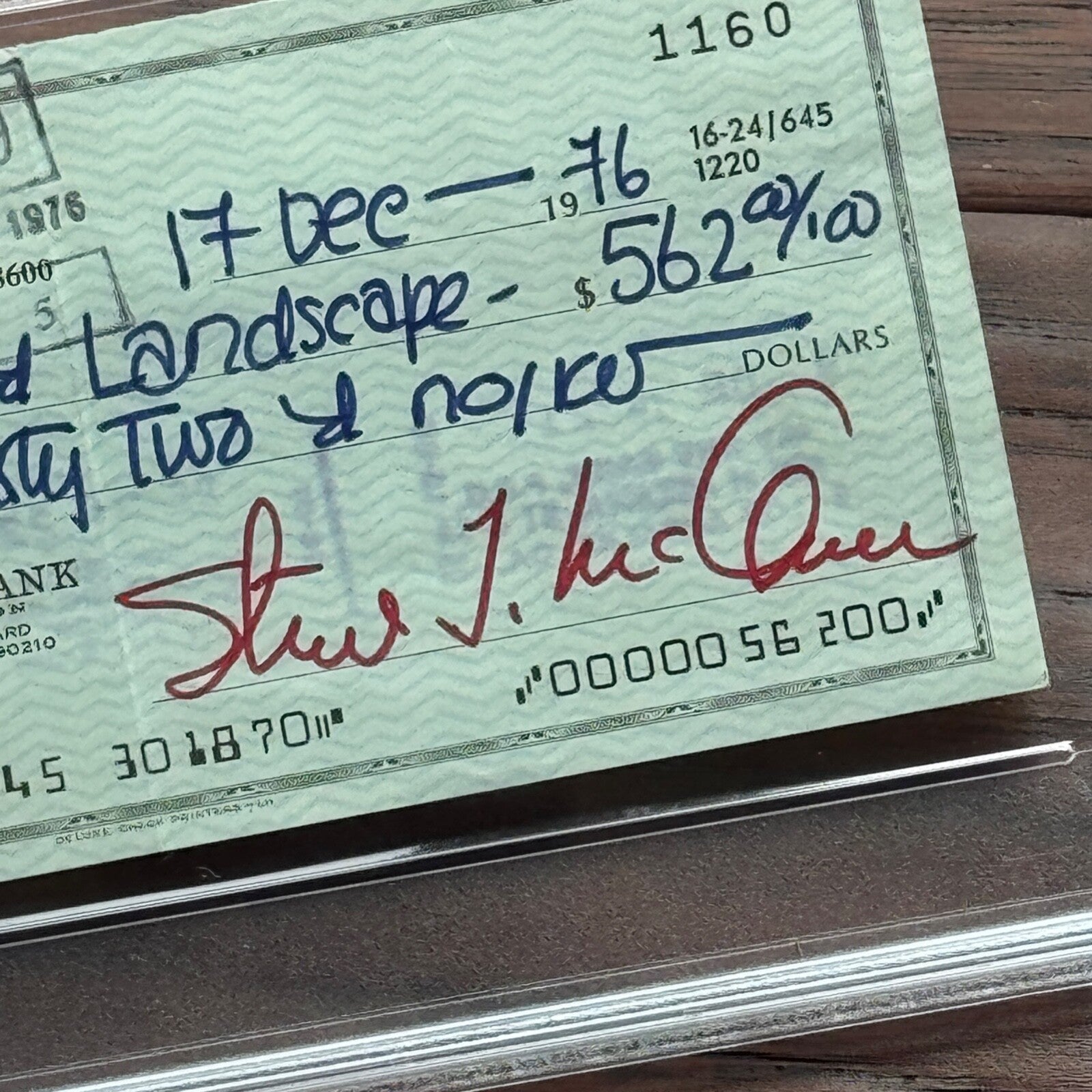 STEVE McQUEEN * PSA * GEM MINT 10 * Scarce AUTOGRAPH Personal Check SIGNED