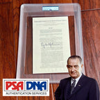 LYNDON B. JOHNSON * PSA/DNA * Autograph CIVIL RIGHTS ACT Souvenir Signed