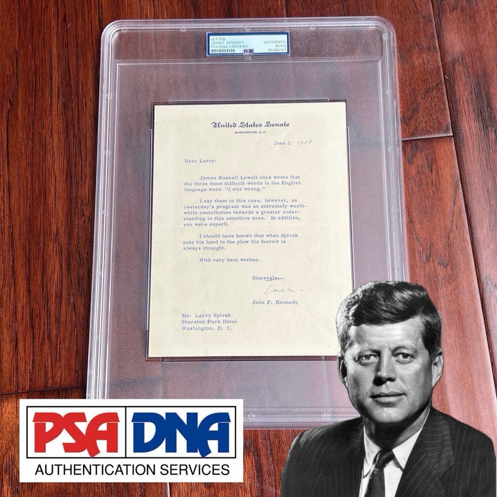 JOHN F. KENNEDY * PSA * "I WAS WRONG" AUTOGRAPH Letter Signed Nuclear Content