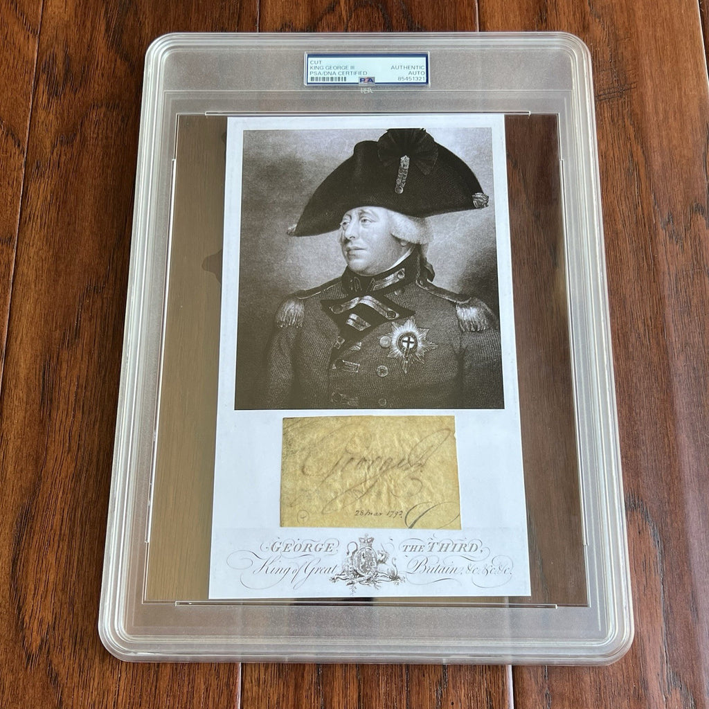 KING GEORGE III * PSA/DNA * Autograph CUT SIGNATURE Engraving Signed * England