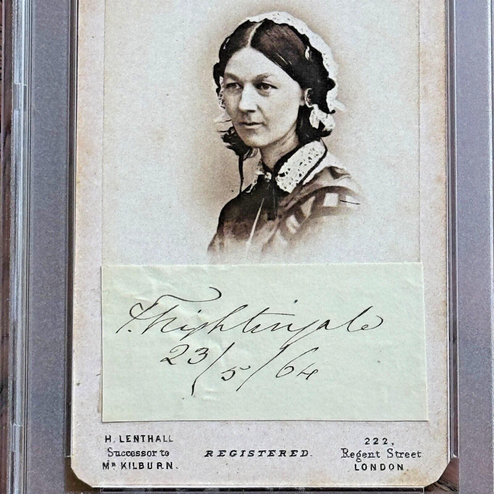 FLORENCE NIGHTINGALE * PSA *  Fine AUTOGRAPH CDV Cut Signature SIGNED * Nurse