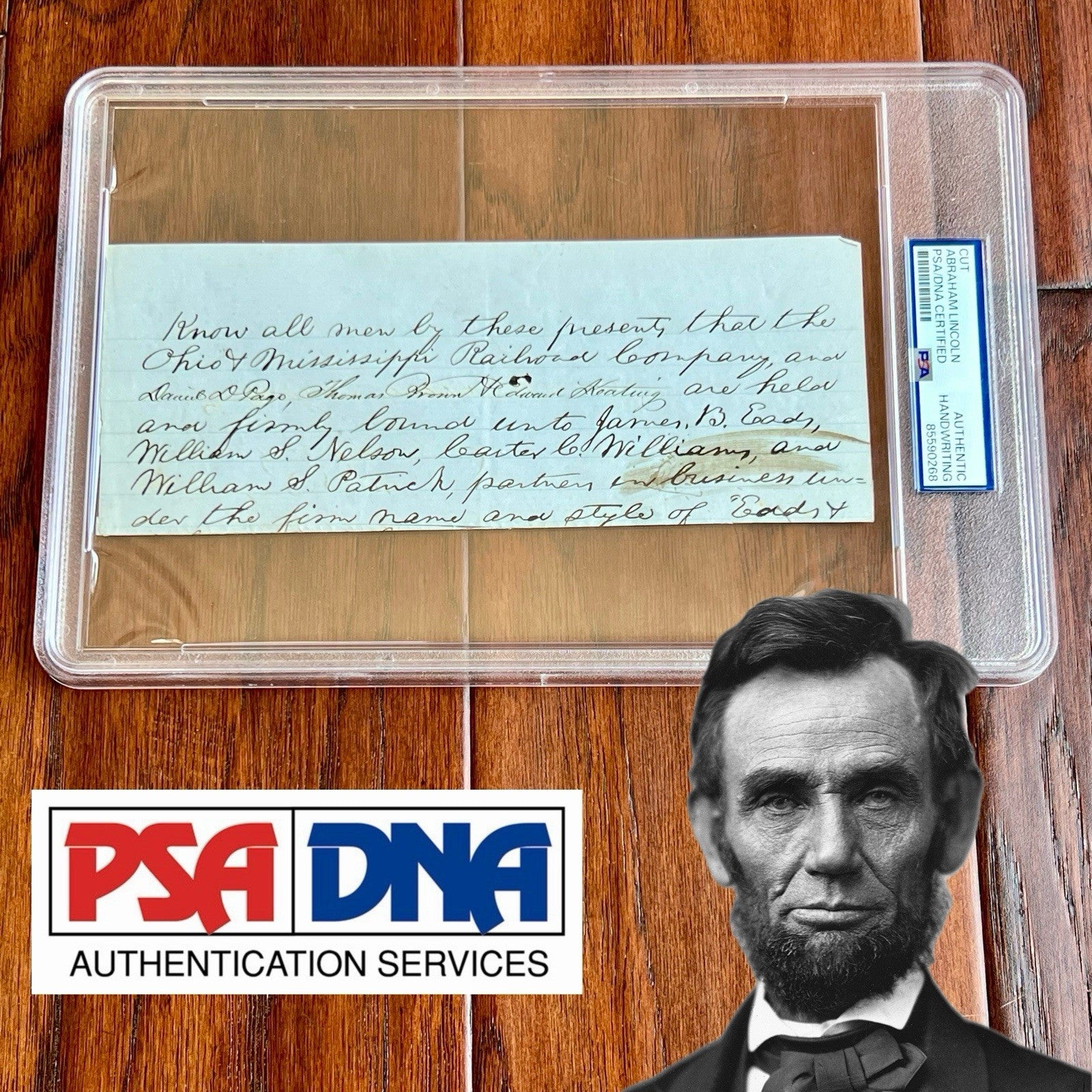 ABRAHAM LINCOLN * PSA * Handwritten LEGAL CASE Cut from an Autograph Doc Signed