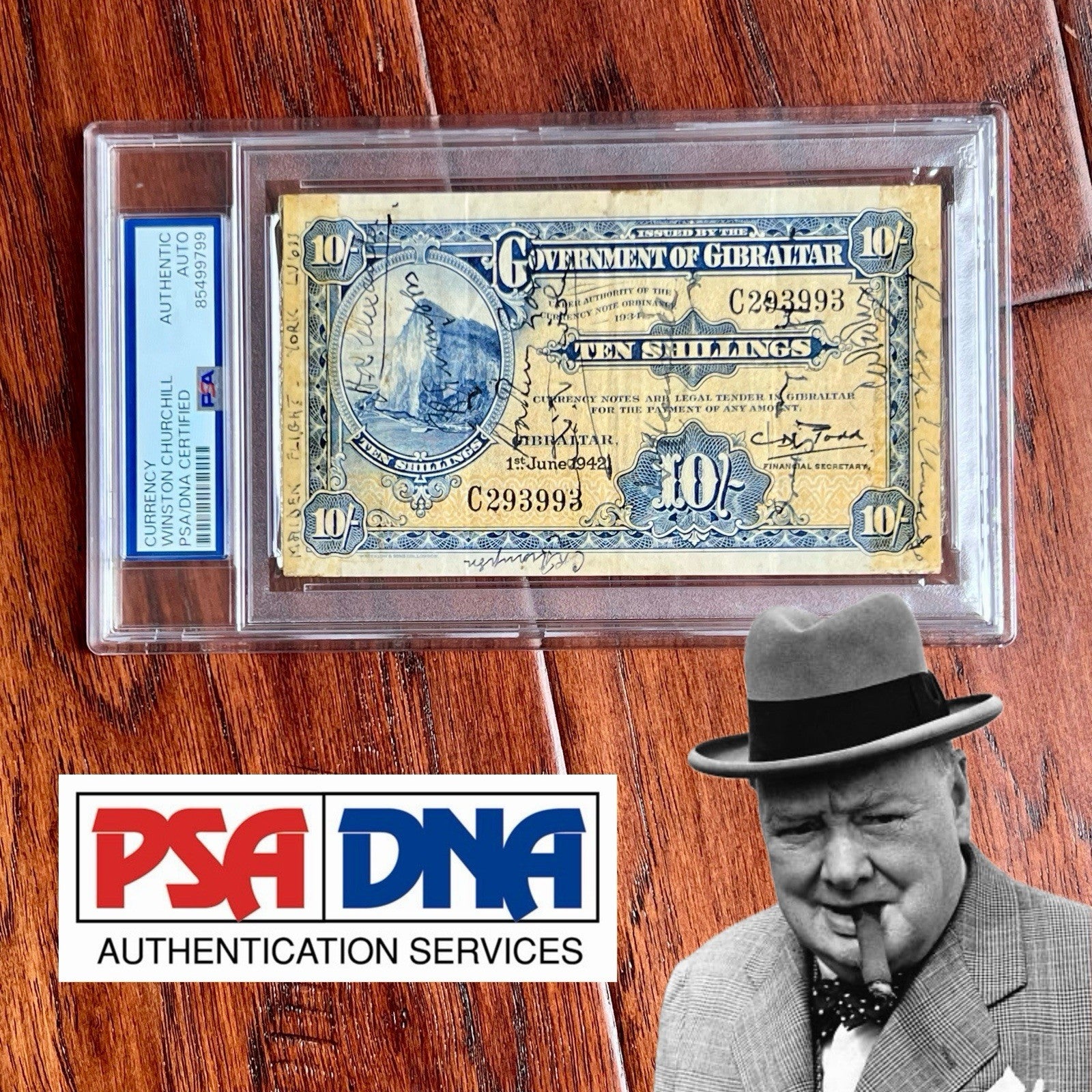 WINSTON S. CHURCHILL * Anthony Eden & Others 1943 SIGNED CURRENCY Autograph PSA