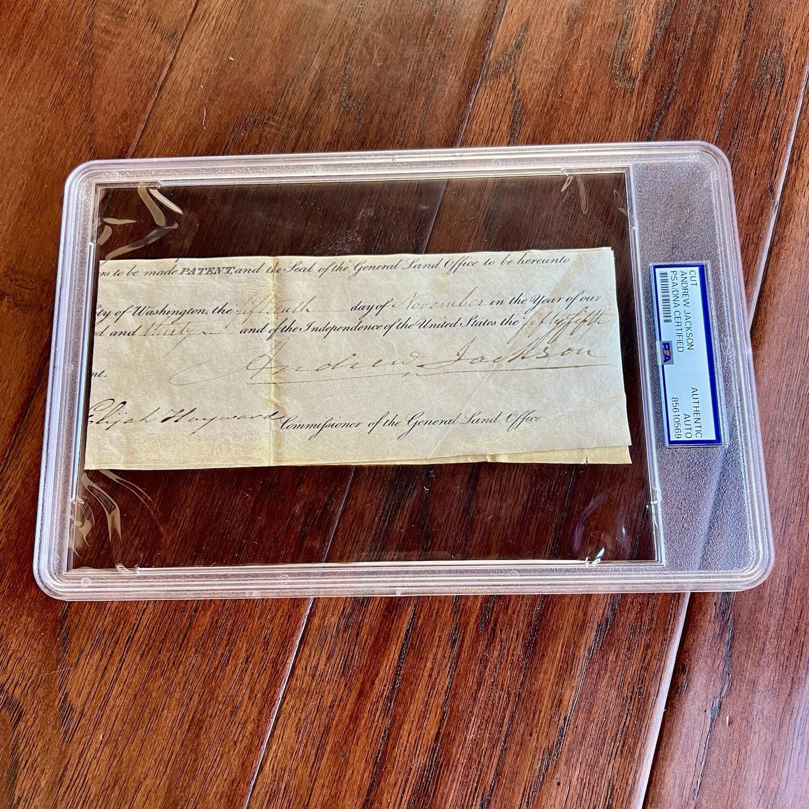 ANDREW JACKSON * PSA * Autograph Cut LAND GRANT Signed as President Signature