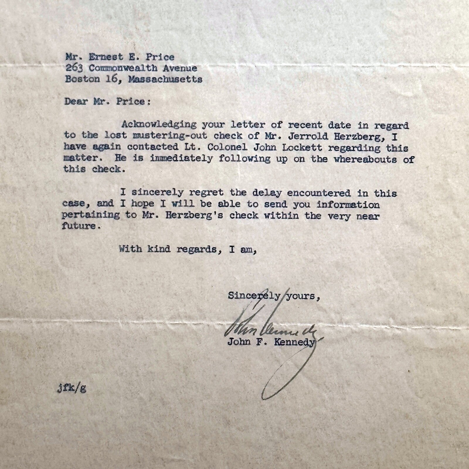 JOHN F. KENNEDY * PSA * Senate AUTOGRAPH Veterans Assistance Letter SIGNED JFK