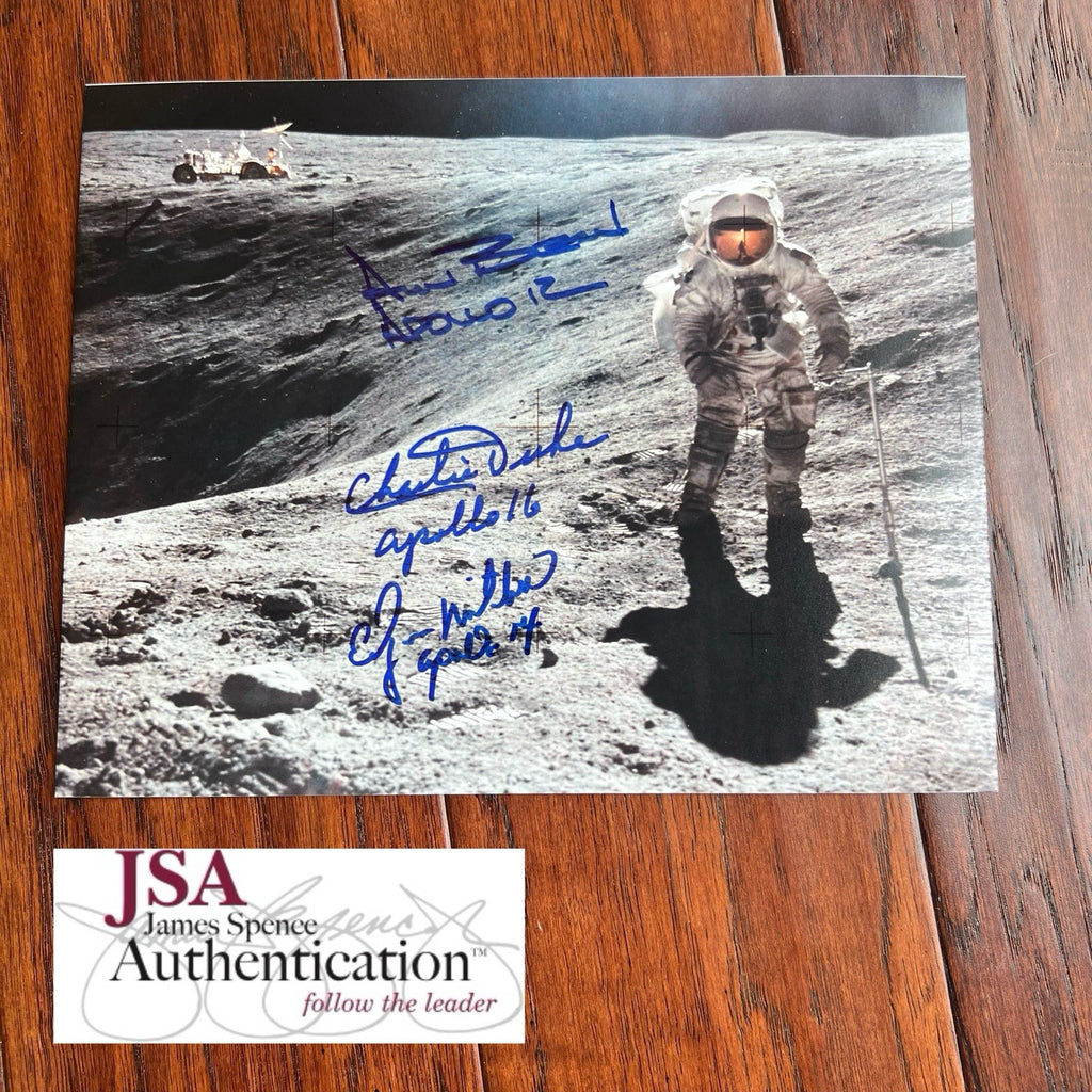 MOONWALKERS * JSA * Apollo Astronauts Signed Autograph Alan Bean Edgar Mitchell