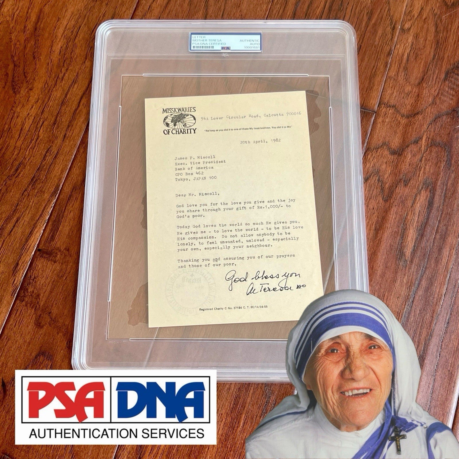 MOTHER TERESA * PSA * Autograph MISSIONARIES Letter SIGNED * Catholic SAINT