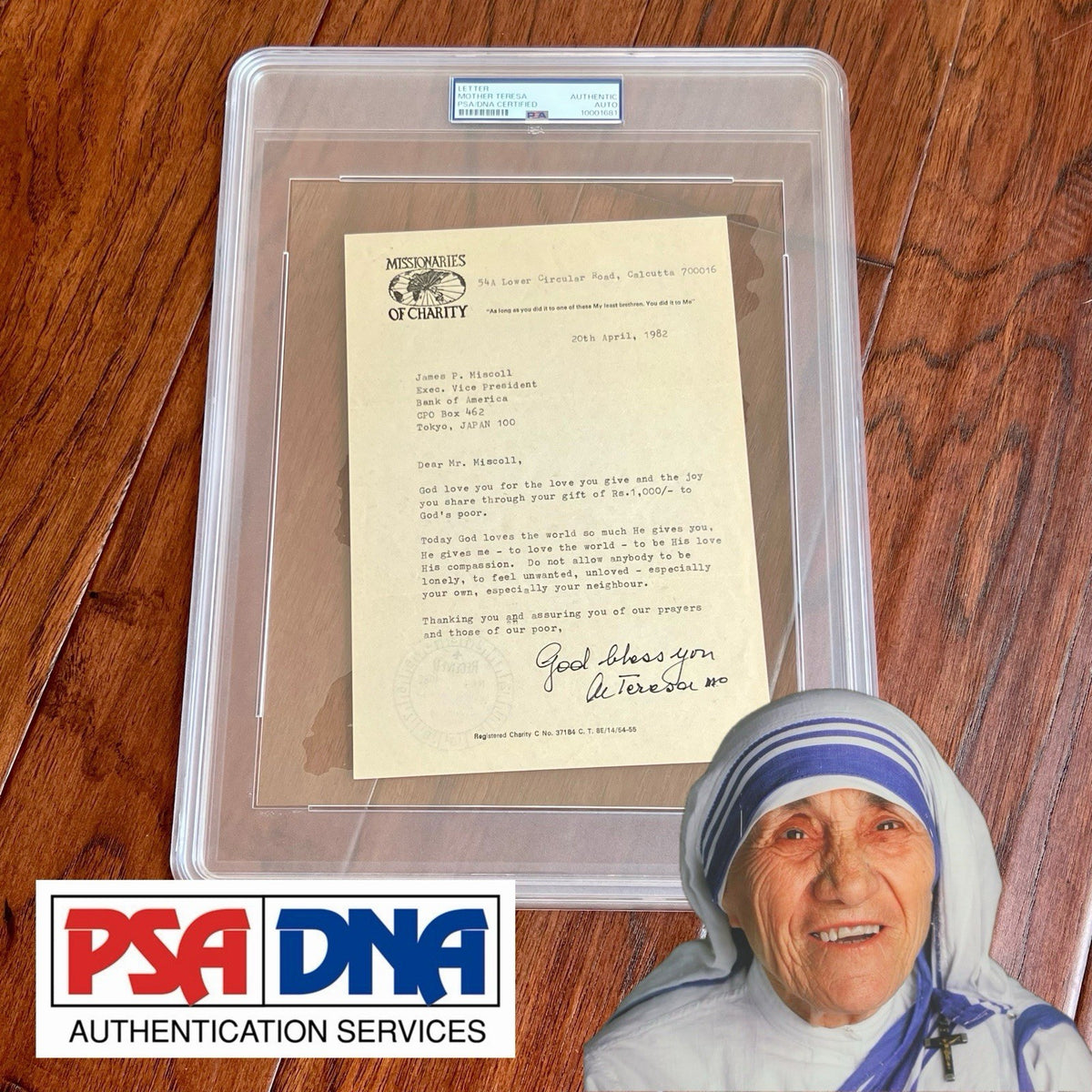 MOTHER TERESA * PSA * Autograph MISSIONARIES Letter SIGNED * Catholic SAINT