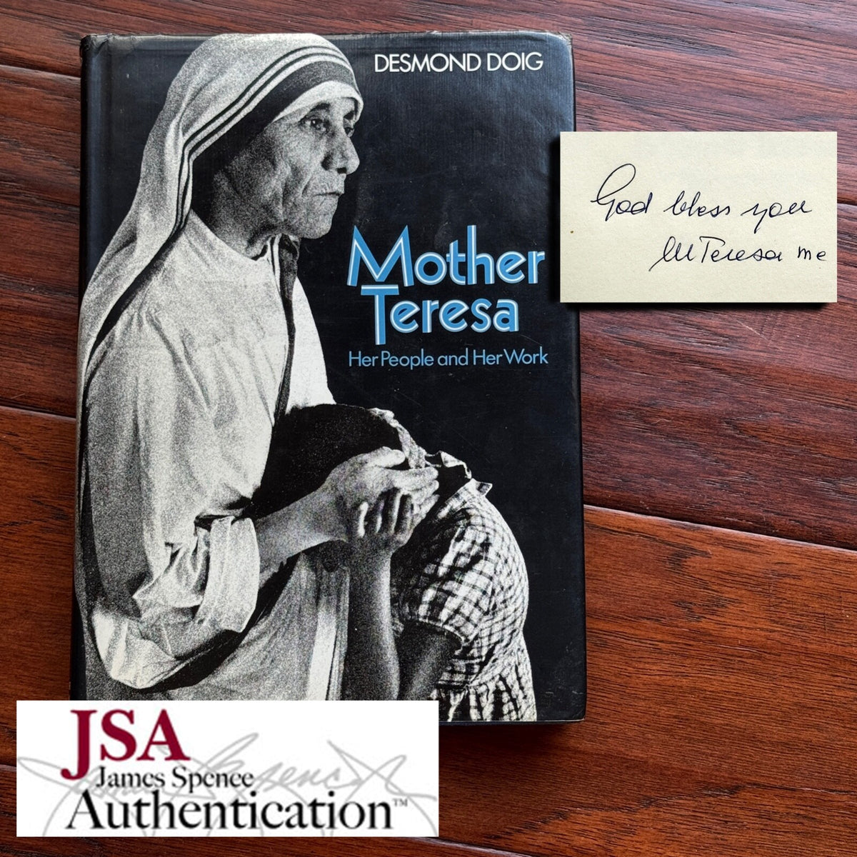 MOTHER TERESA * JSA *  1st Ed. Book Autograph BIOGRAPHY Signed * Catholic Saint