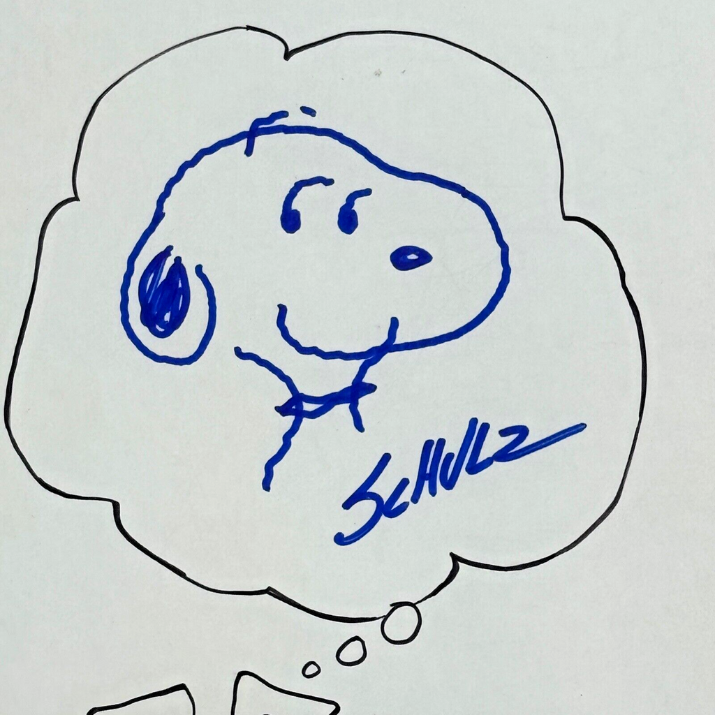 CHARLES M SCHULZ * PSA * Autograph SNOOPY Hand-Drawn MASHUP Signed + "B.C." Hart