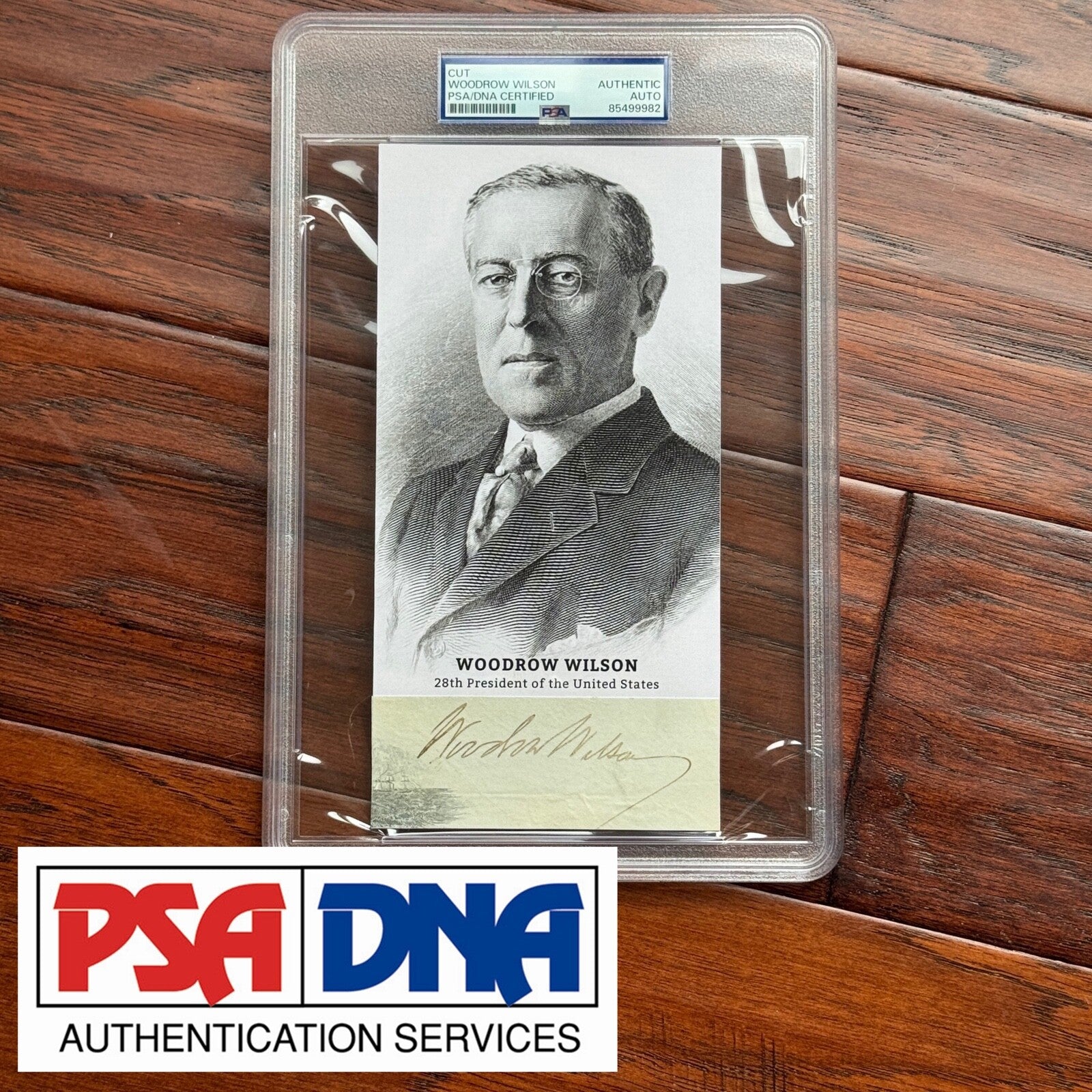 WOODROW WILSON  * PSA * Autograph Cut Signature Custom Card ENGRAVING Signed