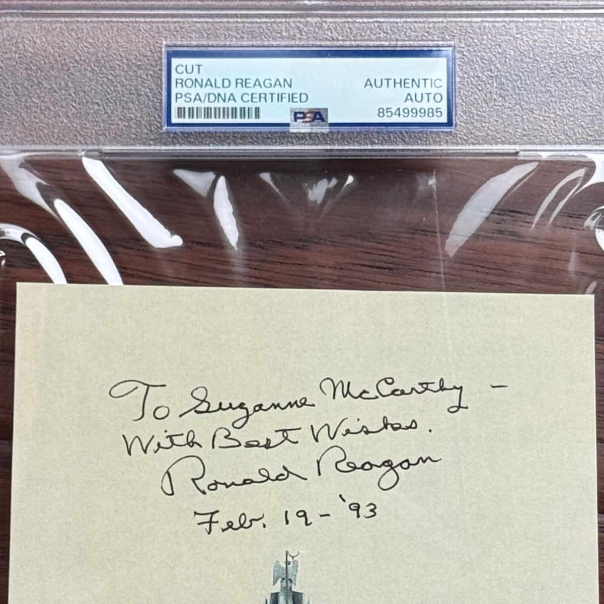 RONALD REAGAN * PSA * Autograph BERLIN WALL Souvenir Photo Signed