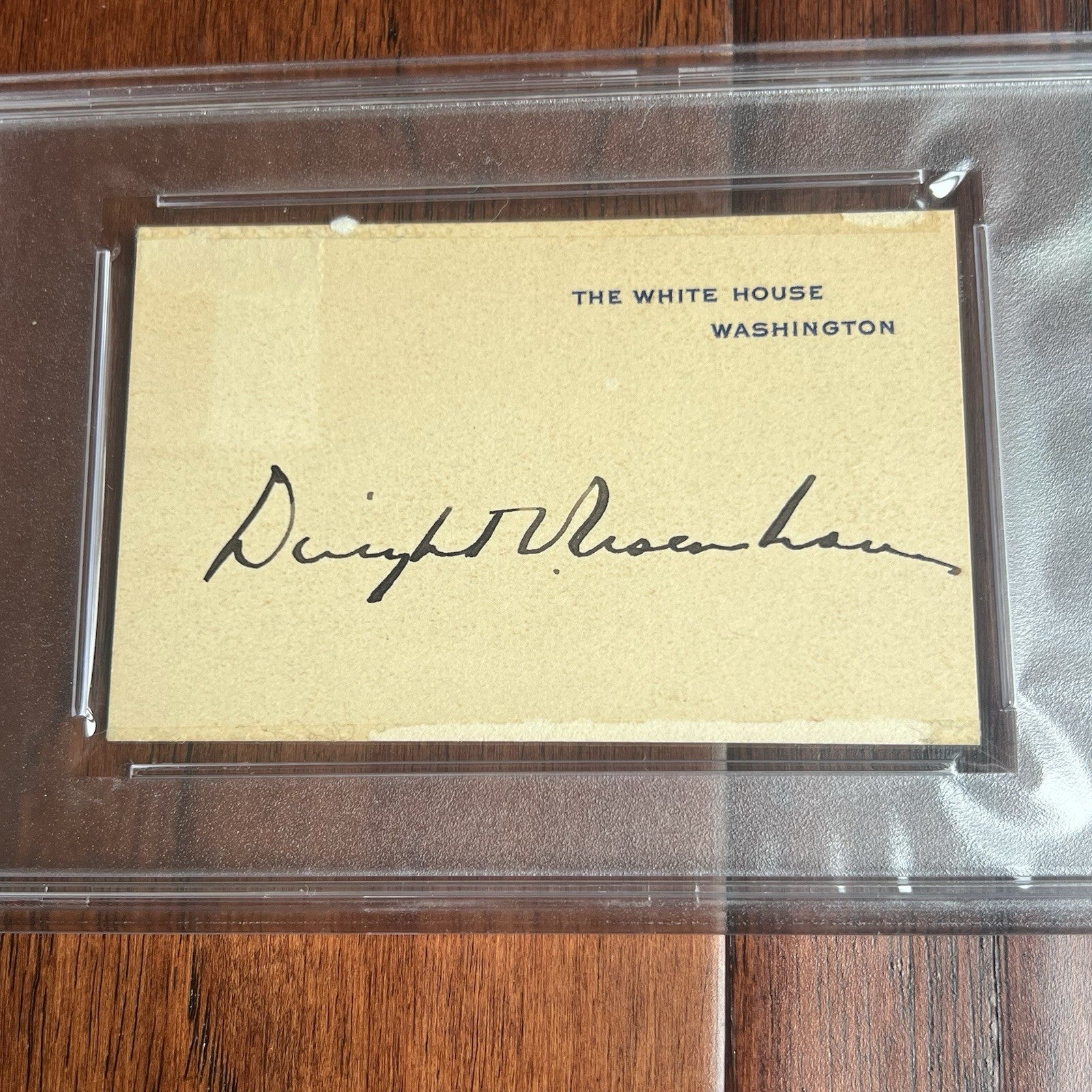 DWIGHT D.  + MAMIE EISENHOWER * PSA/DNA * Signed WHITE HOUSE CARDS Autographs