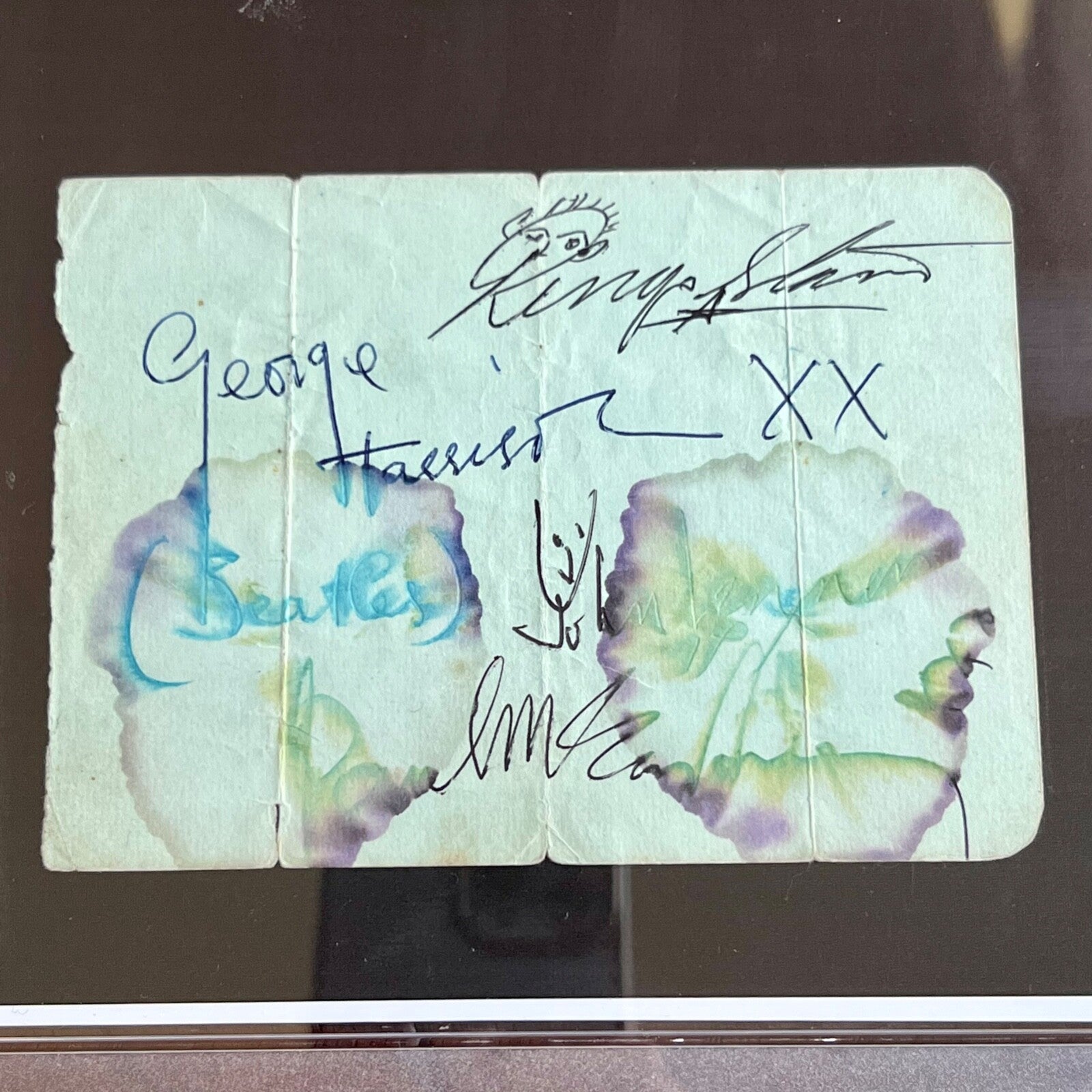 THE BEATLES * PSA * Full Set Autograph Page Signed * John Lennon Paul McCartney