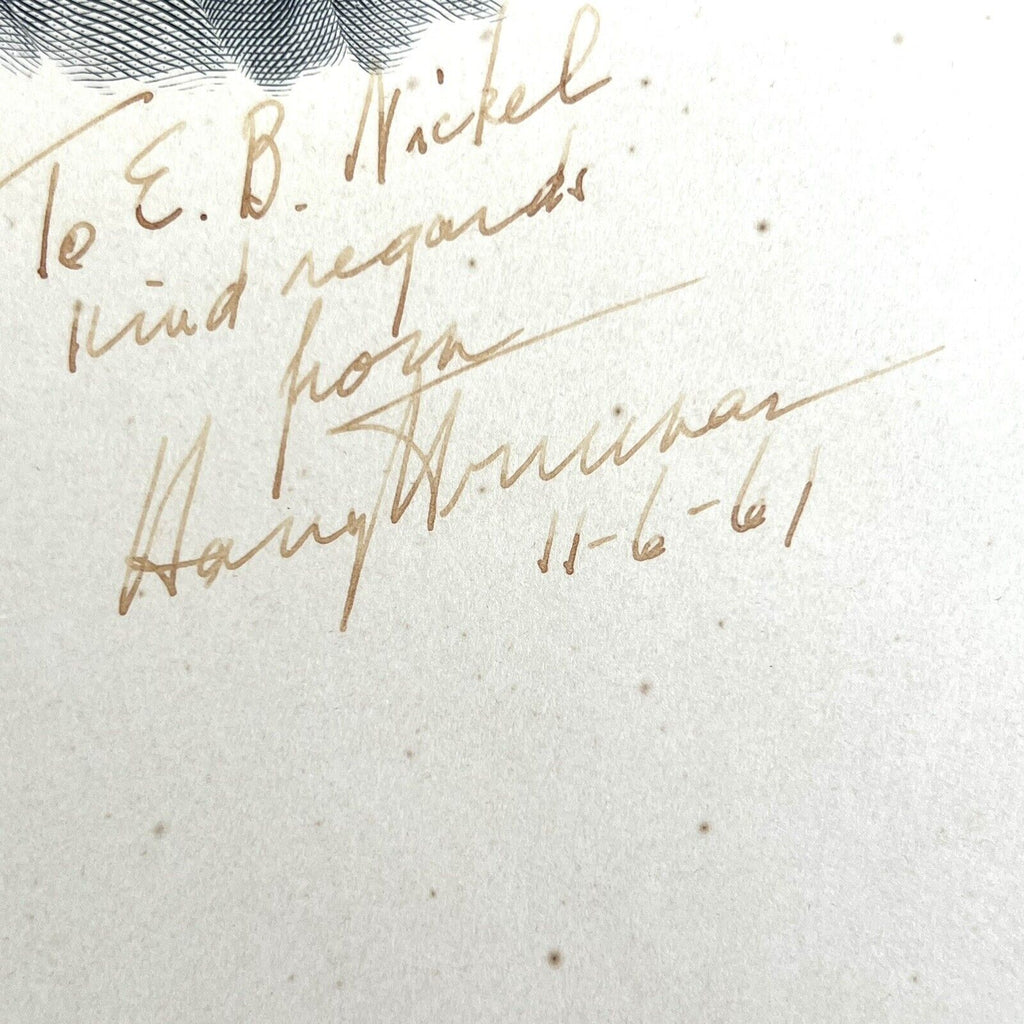 HARRY TRUMAN * JSA LOA * Signed 11x14 Engraving Autograph Official BEP Portrait