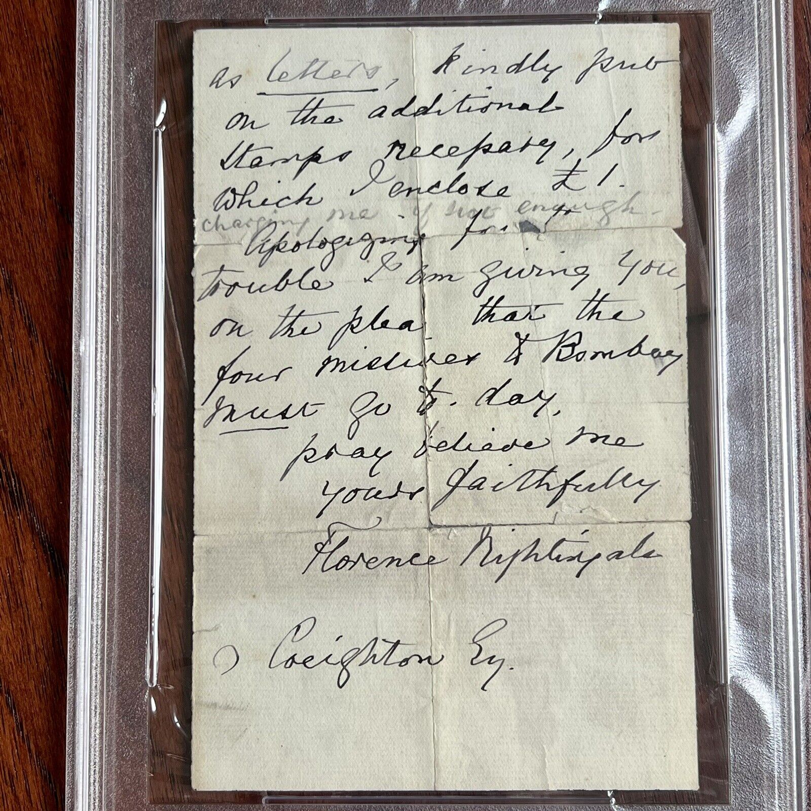 FLORENCE NIGHTINGALE * PSA/DNA * Scarce Full Signature Autograph Letter Signed