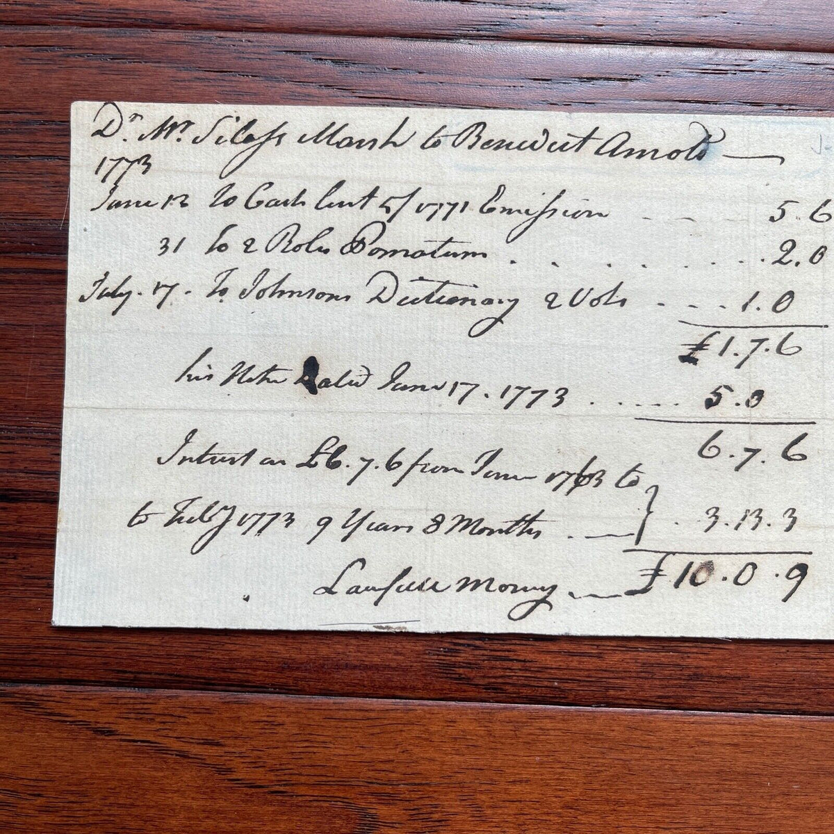 BENEDICT ARNOLD * JSA * Handwritten AUTOGRAPH Note SIGNED Revolutionary TRAITOR