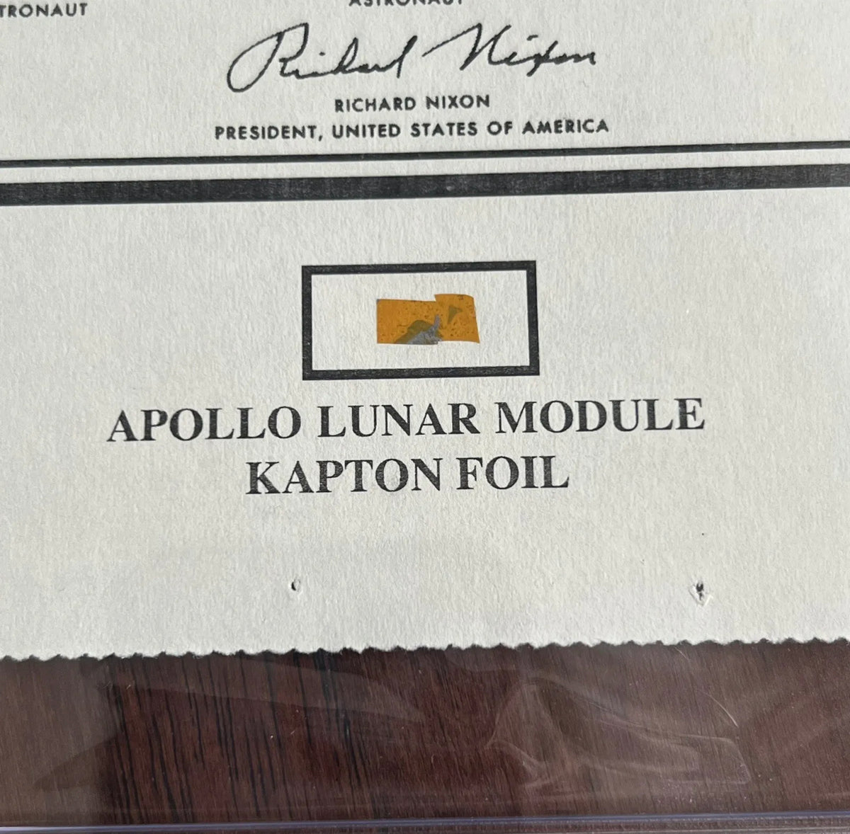 RICHARD NIXON * PSA/DNA * Autograph APOLLO 11 Earth Plaque Signed * KAPTON FOIL