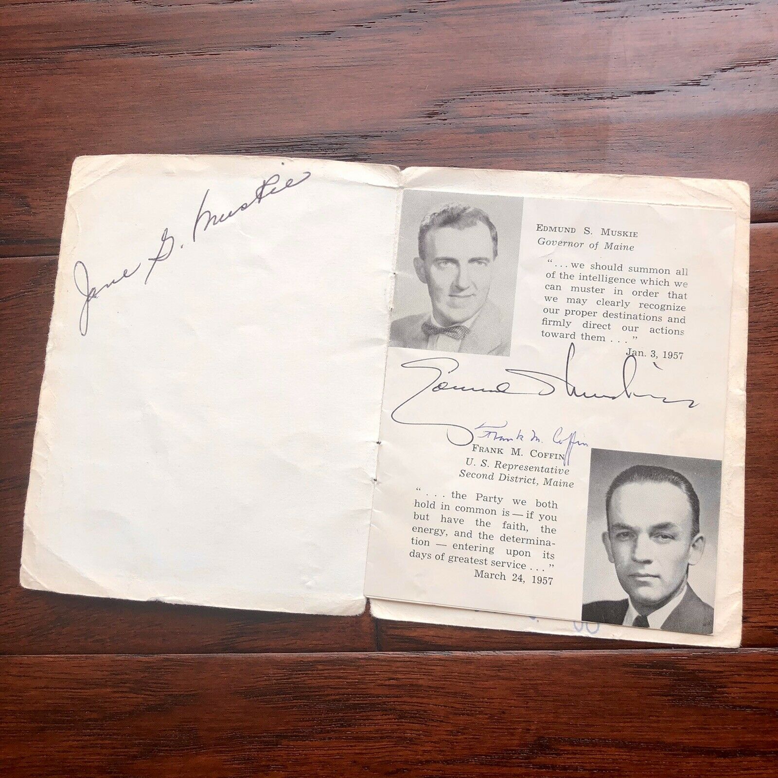 JOHN F. KENNEDY * JSA LOA * Autograph Photo Signed As Senator In Dinner Program