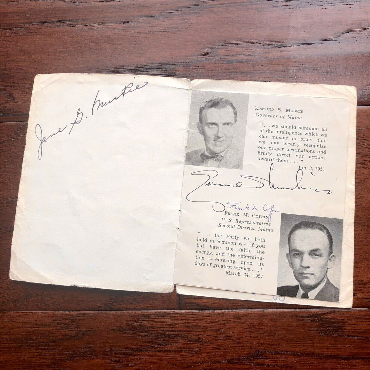 JOHN F. KENNEDY * JSA LOA * Autograph Photo Signed As Senator In Dinner Program
