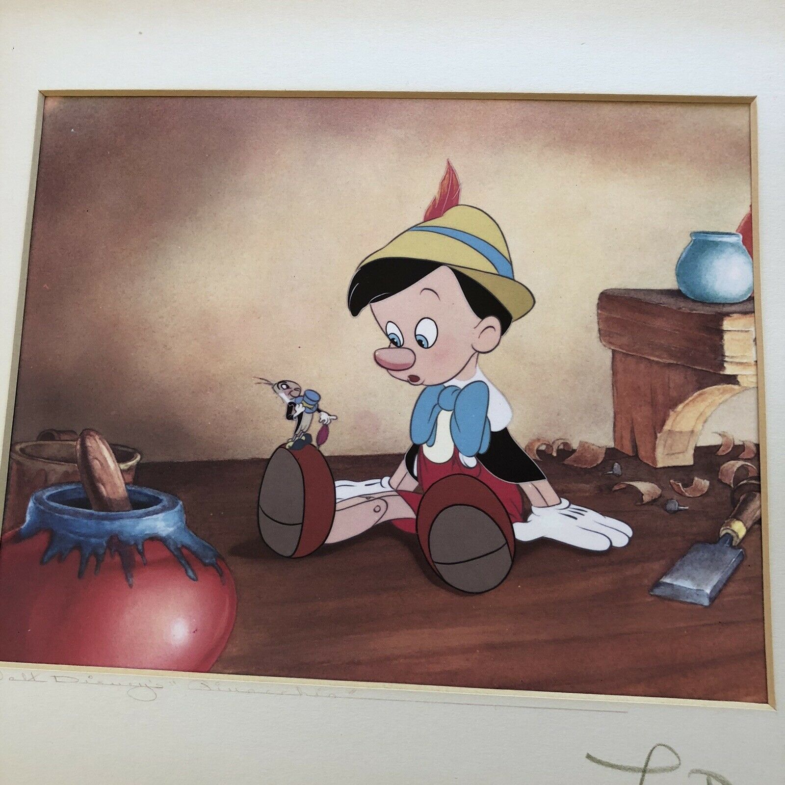 WALT DISNEY * JSA LOA Phil Sears * Pinocchio Signed Production Cel Autograph