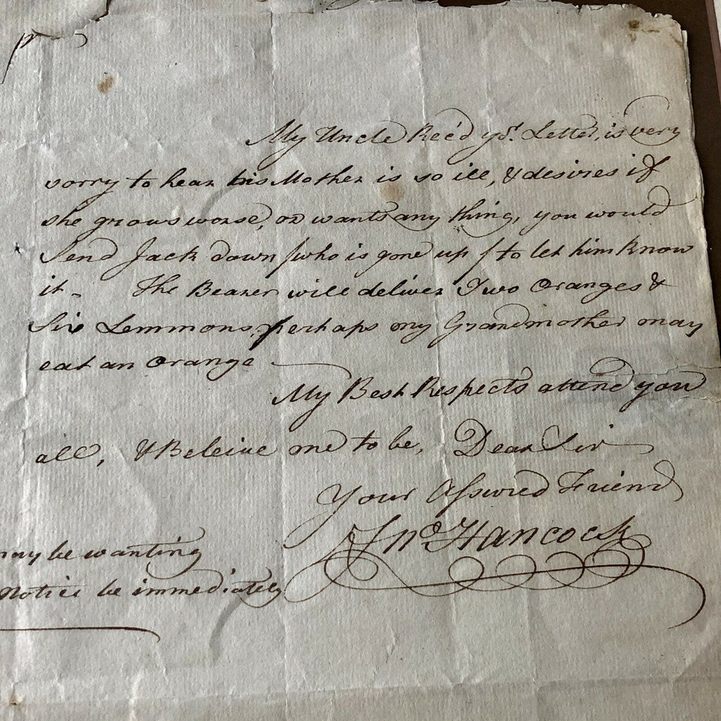 JOHN HANCOCK * PSA/DNA * Handwritten Autograph Letter Signed SLAVERY Content *