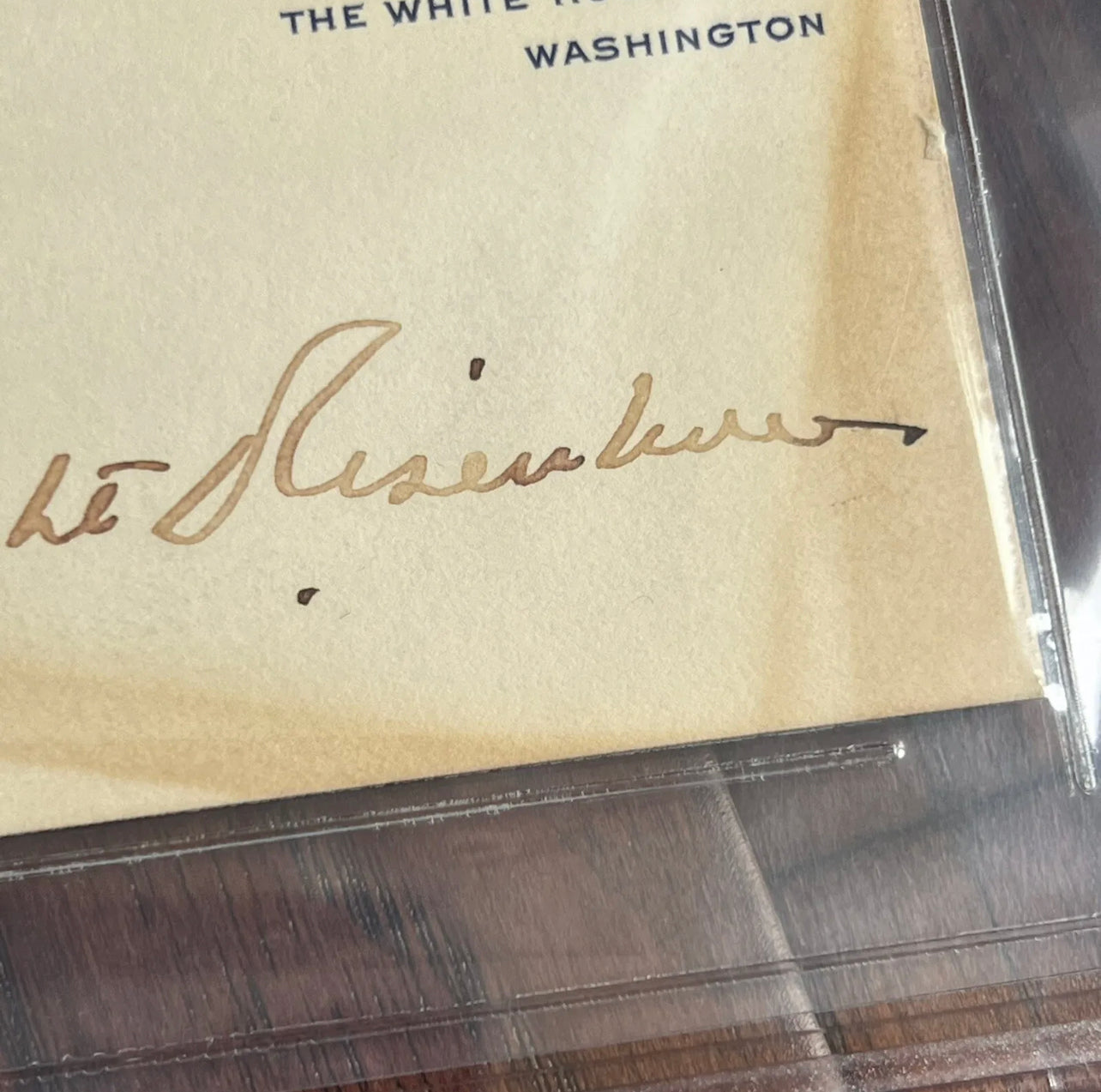 DWIGHT D. EISENHOWER * BAS BECKETT Slab * Signed White House Card Autograph