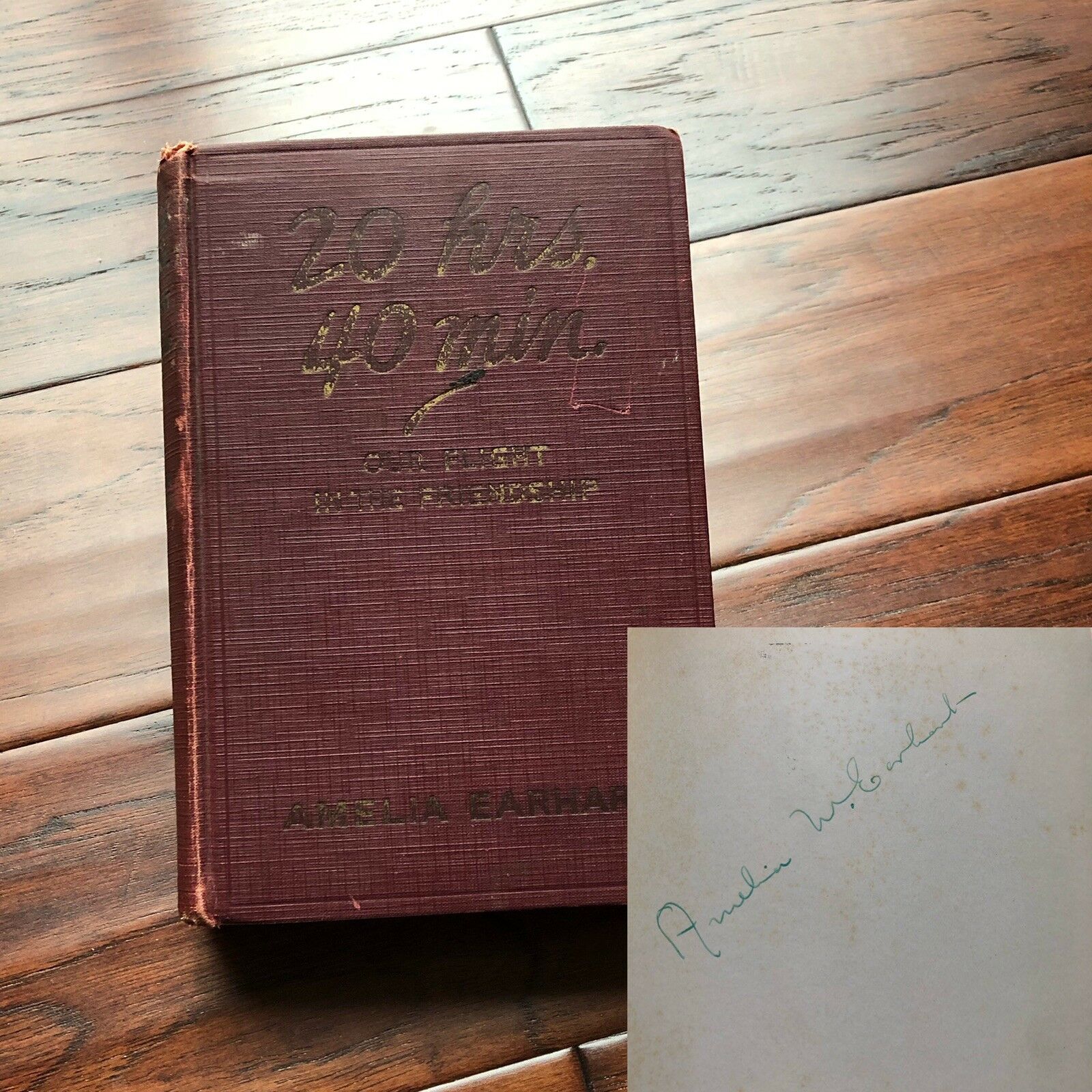 AMELIA EARHART * Hand Signed 1st Edition of 20 Hrs. 40 Mins. * Autograph Book
