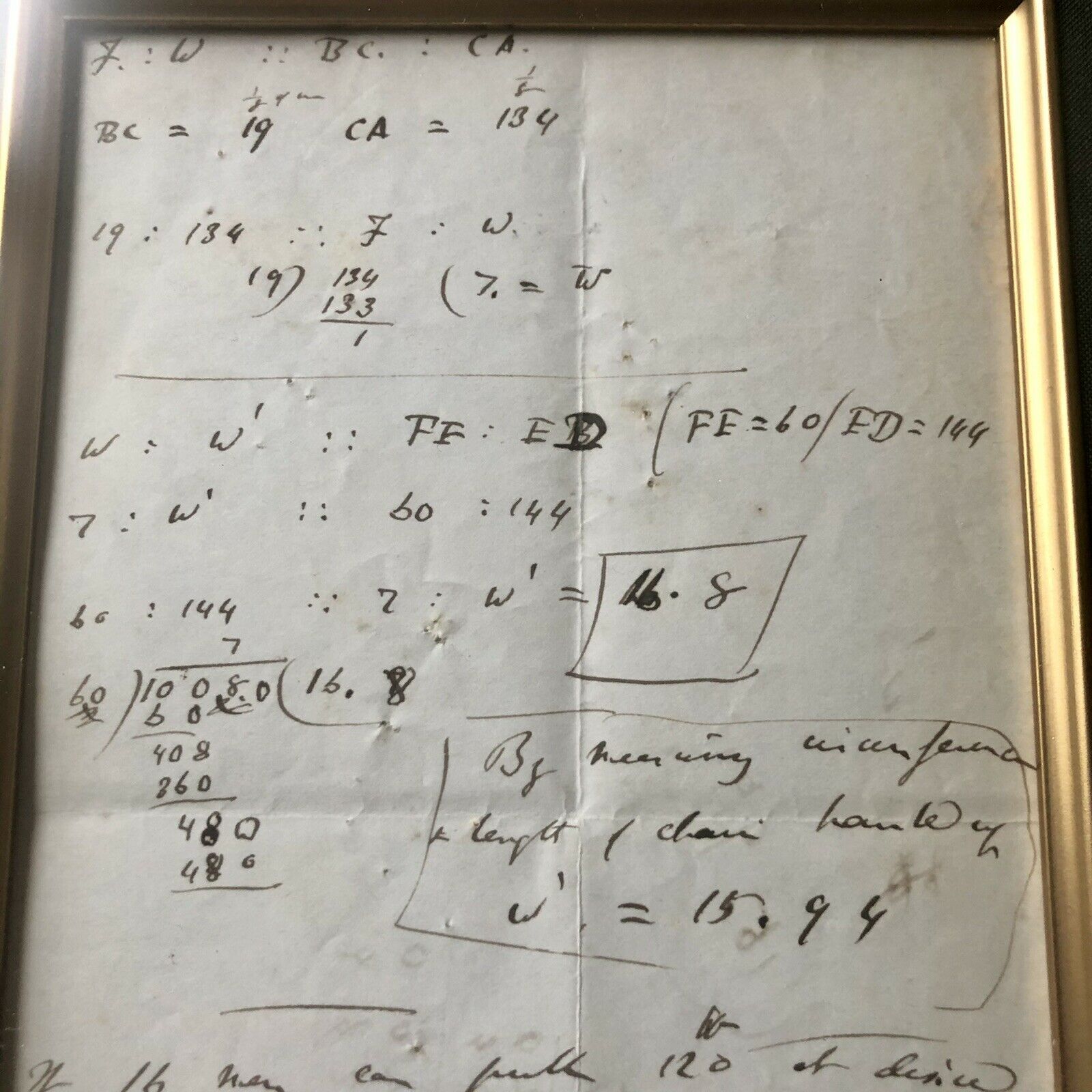 CHARLES DARWIN * JSA * Handwritten Autograph Mathematical Equations * Not Signed