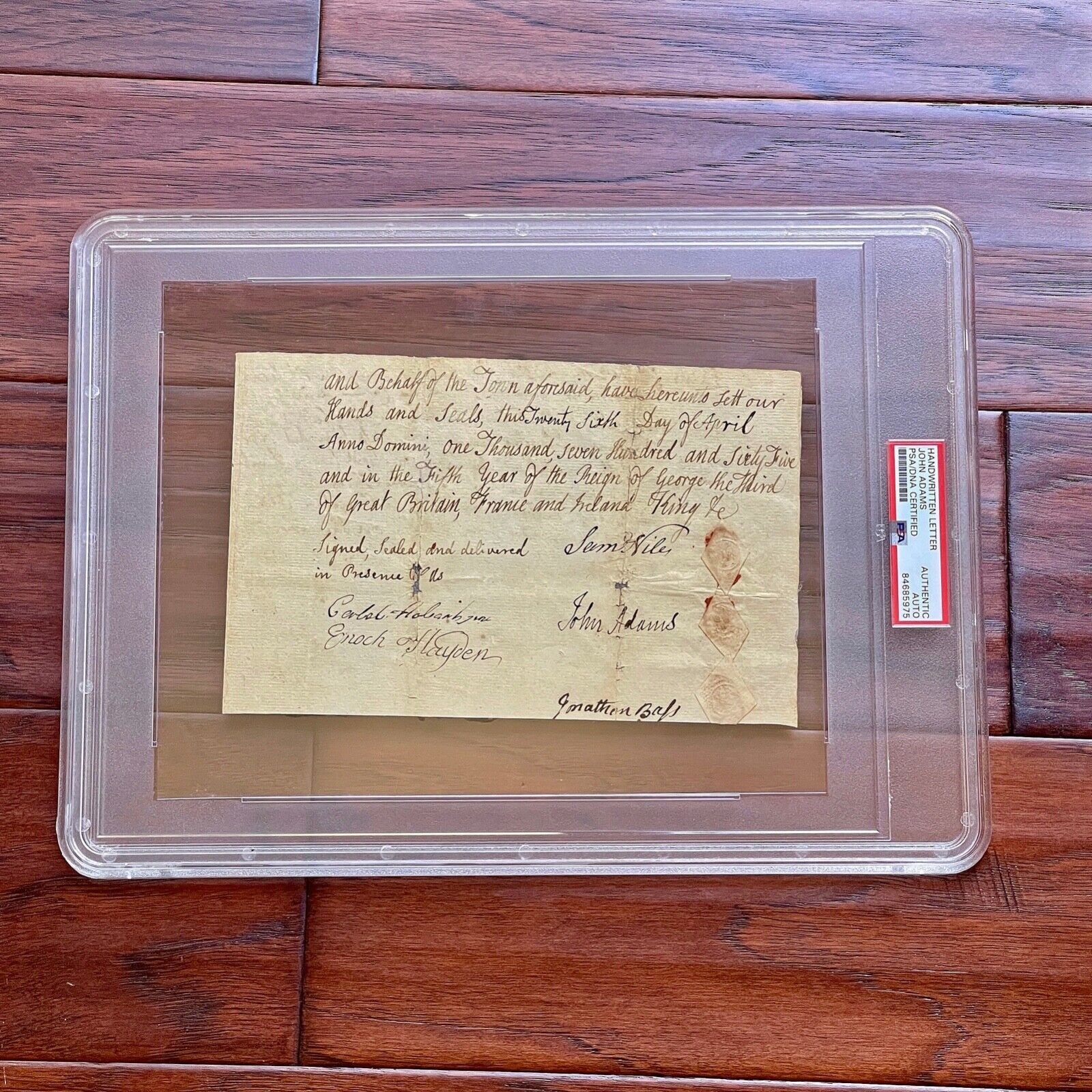 JOHN ADAMS * PSA/DNA * Handwritten Autograph Document Mentions George III Signed