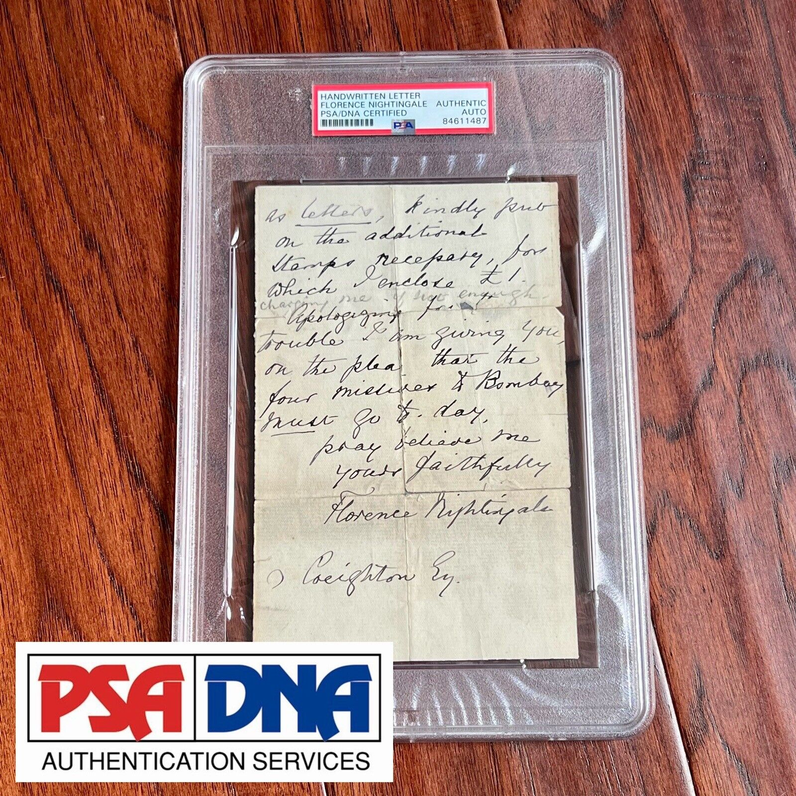 FLORENCE NIGHTINGALE * PSA/DNA * Scarce Full Signature Autograph Letter Signed