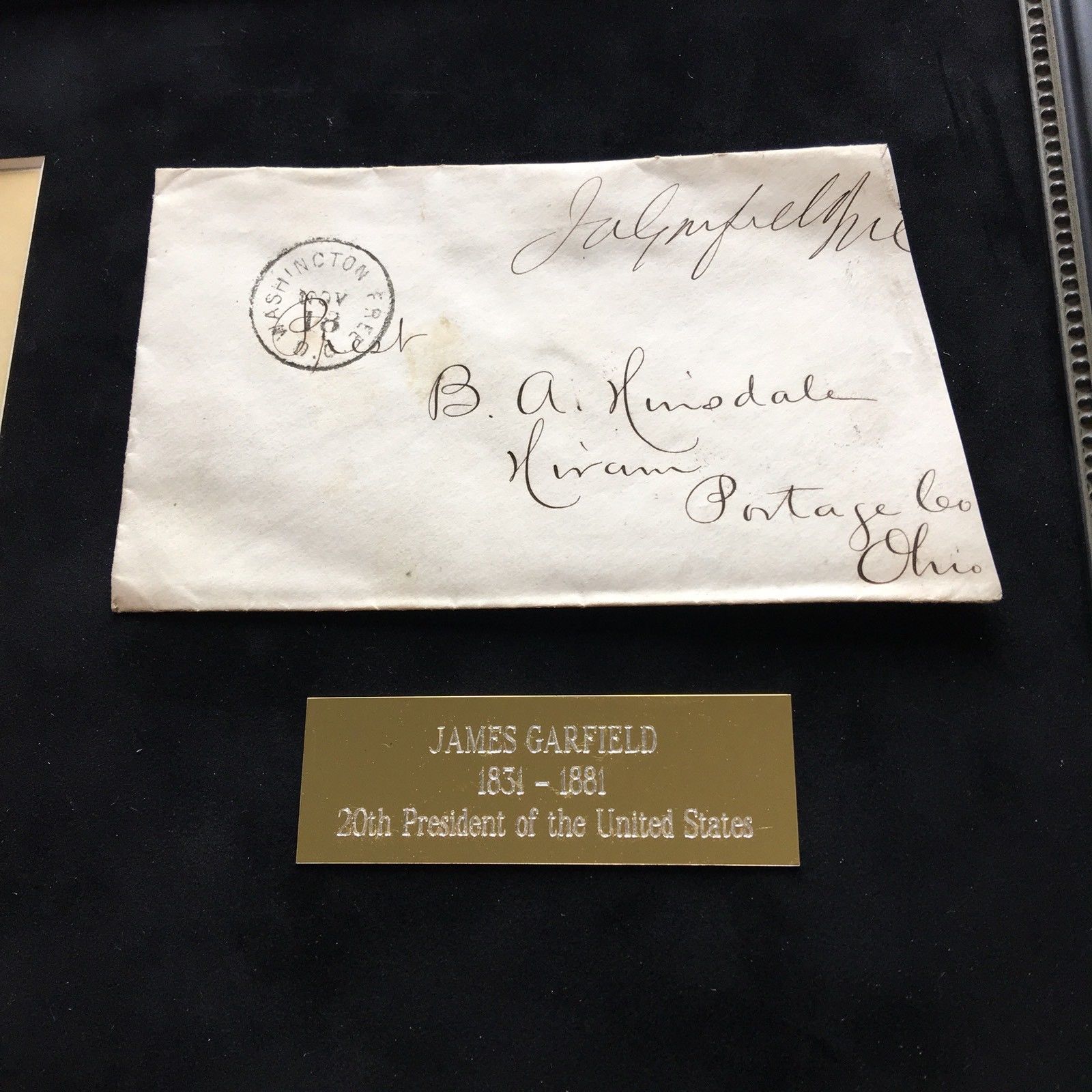 JAMES A. GARFIELD * Rare AUTOGRAPH Signed * Free Frank Envelope * President