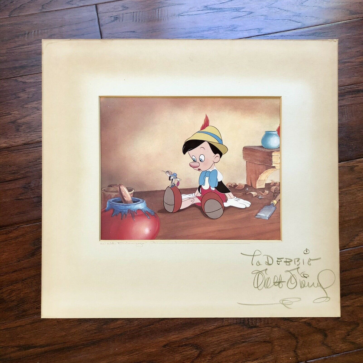WALT DISNEY * JSA LOA Phil Sears * Pinocchio Signed Production Cel Autograph