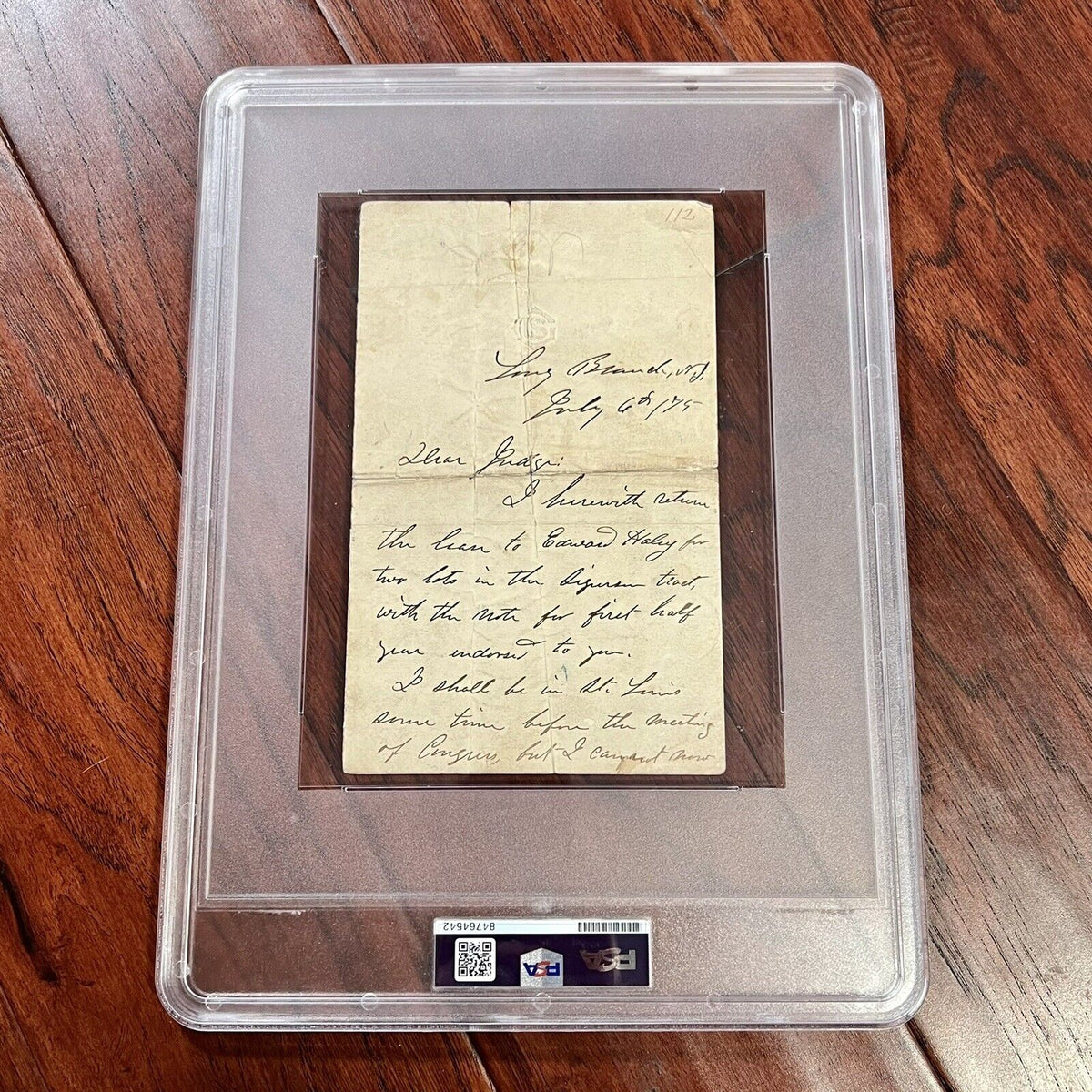 ULYSSES S GRANT * PSA/DNA * Autograph Letter Signed as President Handwritten