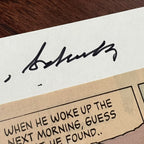 CHARLES SCHULZ * JSA LOA * Hand Signed Snoopy Peanuts Comic Strip Autograph