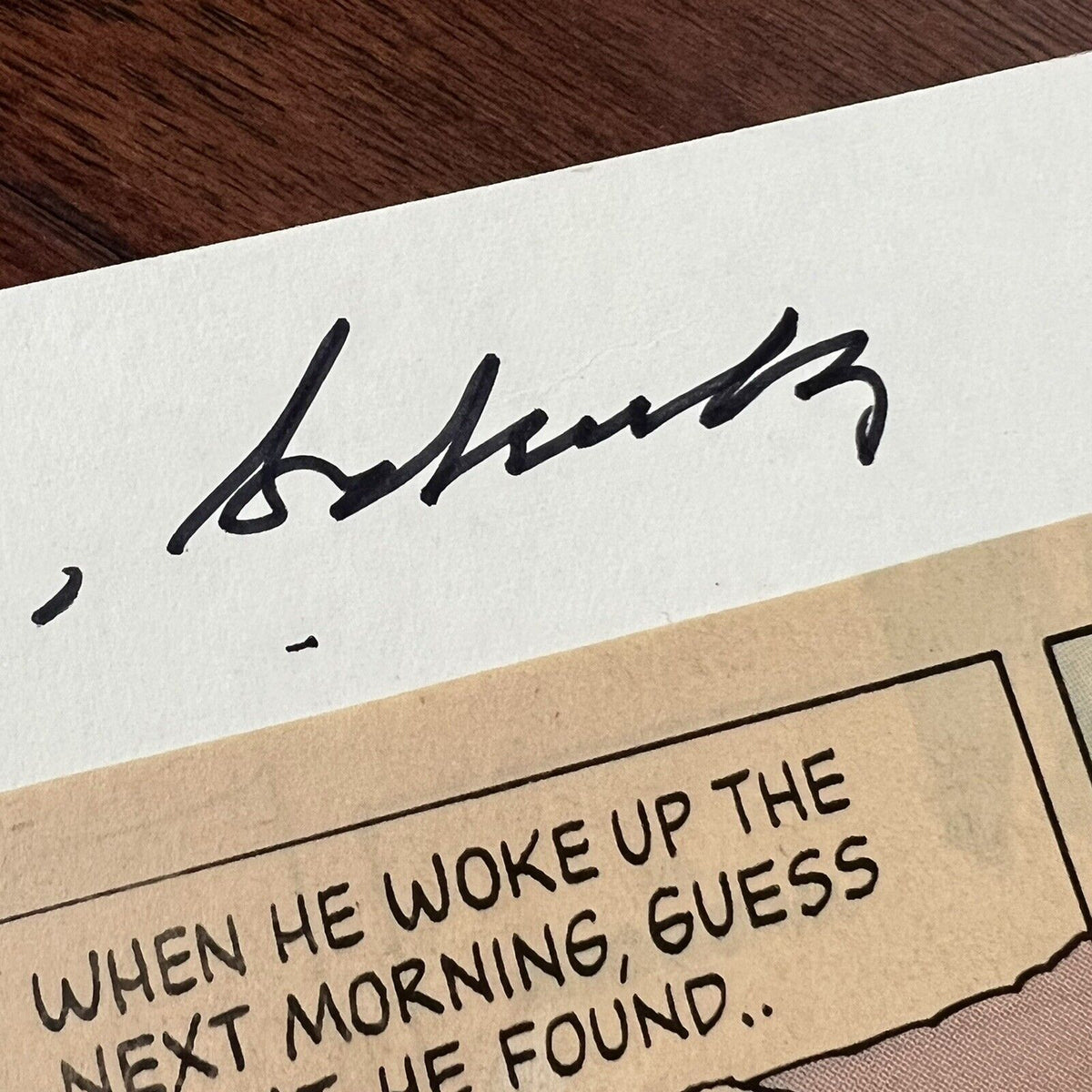 CHARLES SCHULZ * JSA LOA * Hand Signed Snoopy Peanuts Comic Strip Autograph