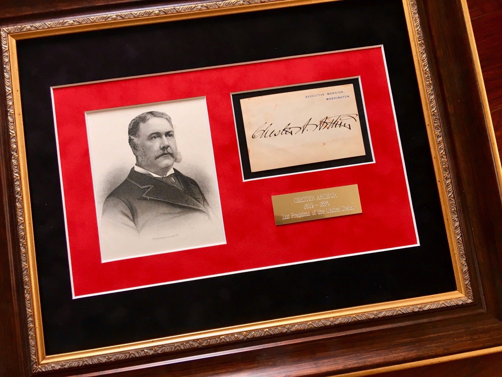 CHESTER A. ARTHUR * AUTOGRAPH White House * EXECUTIVE MANSION Card SIGNED