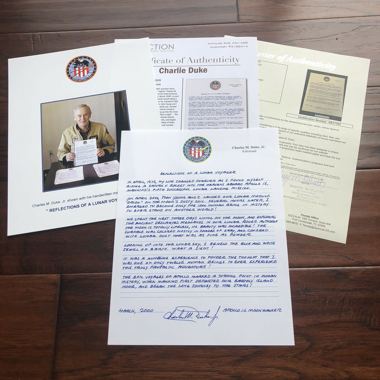 CHARLIE DUKE * JSA LOA * Lunar Voyager Autograph Letter Signed * Apollo 16