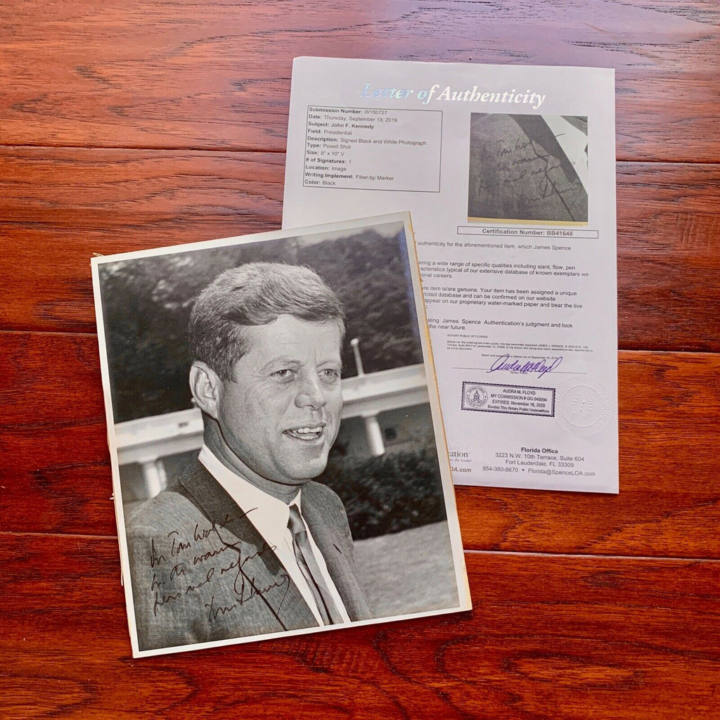 JOHN F. KENNEDY * JSA * as PRESIDENT Scarce AUTOGRAPH Photo SIGNED Rose Garden